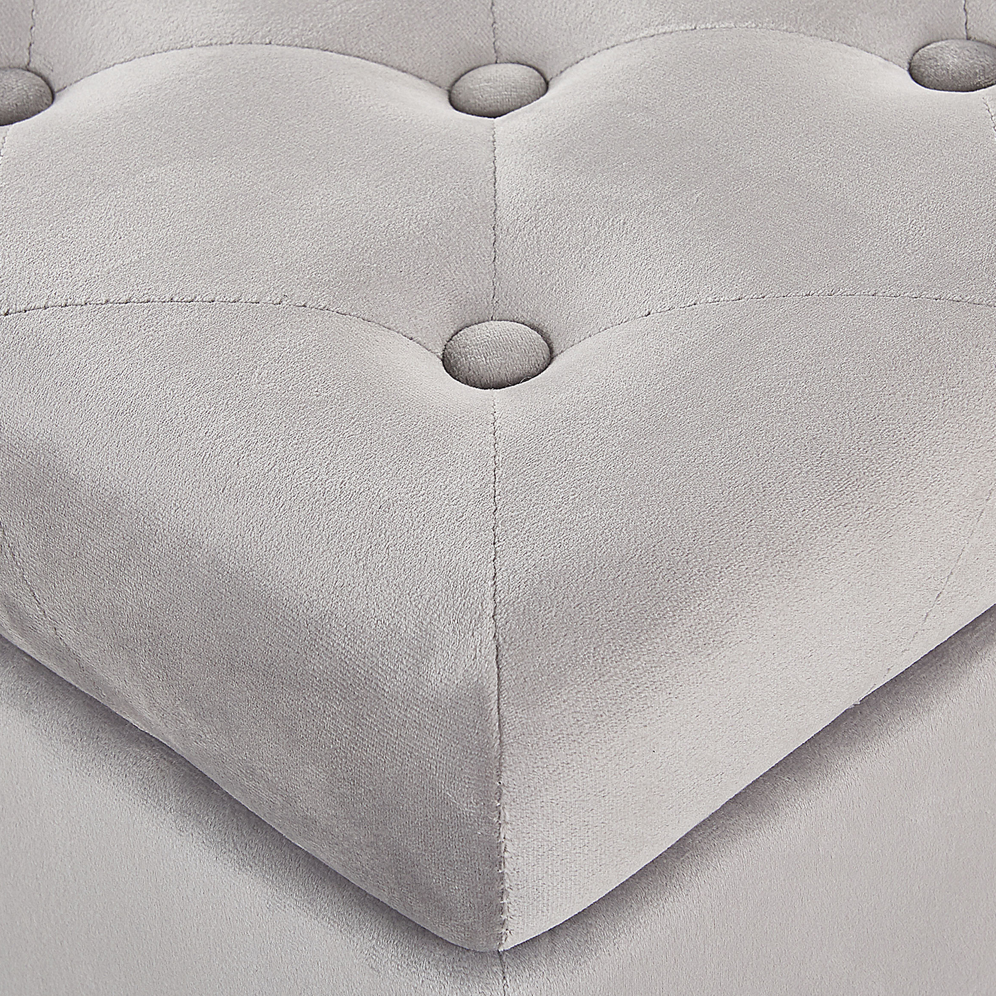 Hocker mit Stauraum Samtstoff hellgrau LORETTO