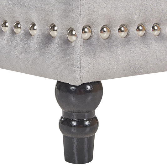 Hocker mit Stauraum Samtstoff hellgrau LORETTO