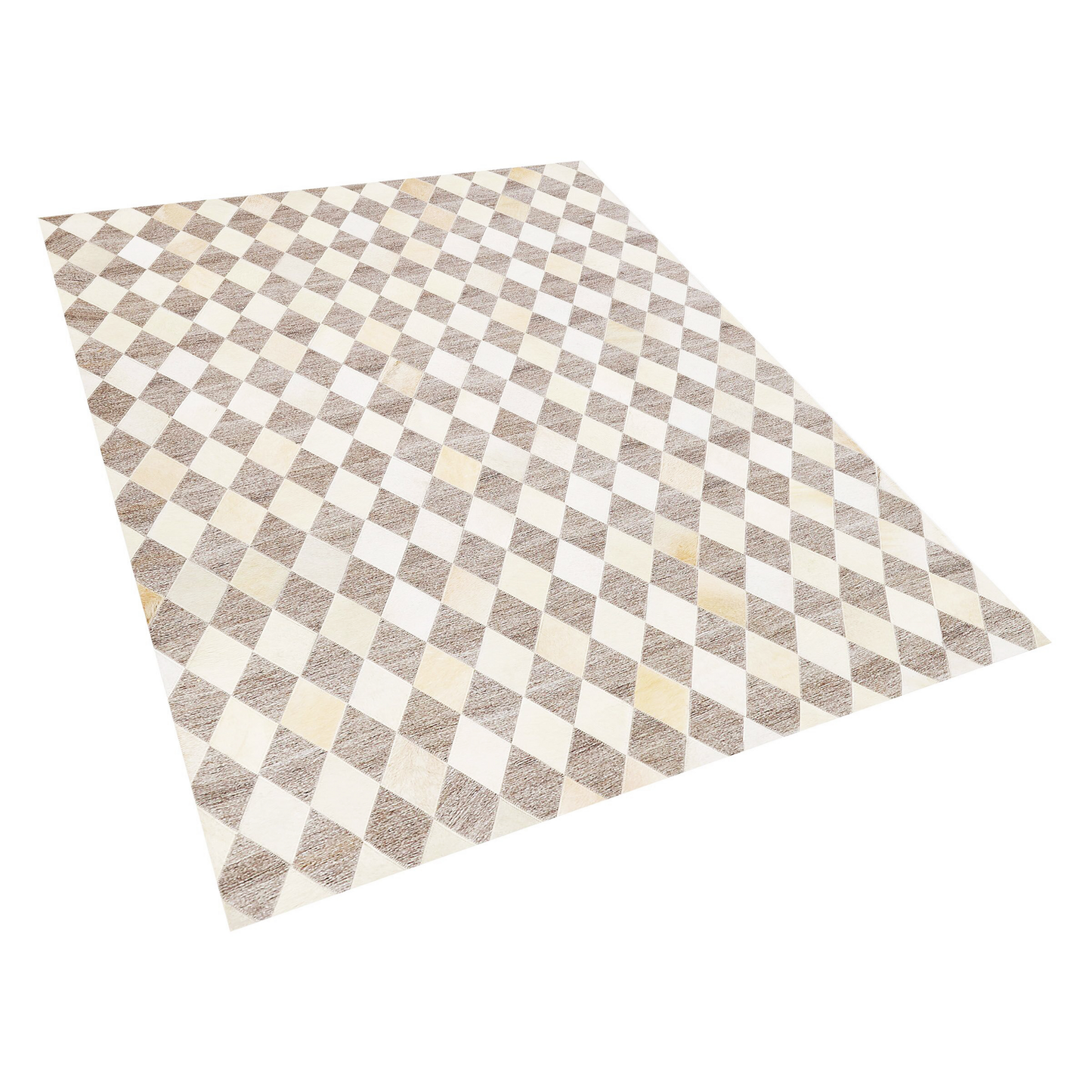 Teppich Kuhfell beige / braun 140 x 200 cm Patchwork Kurzflor SESLICE