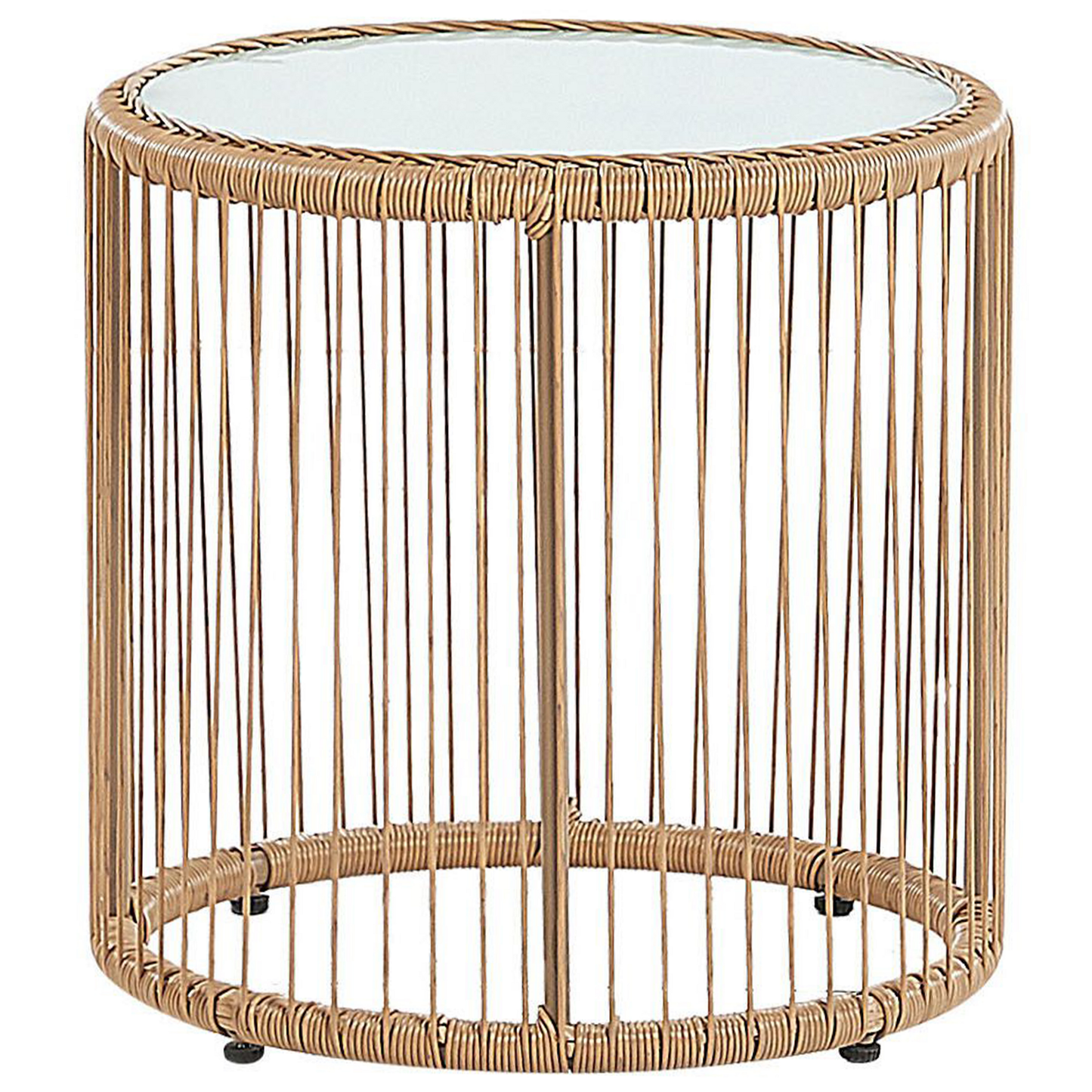 Bistro Set inkl. Kissen LABICO Polyrattan Hellbraun