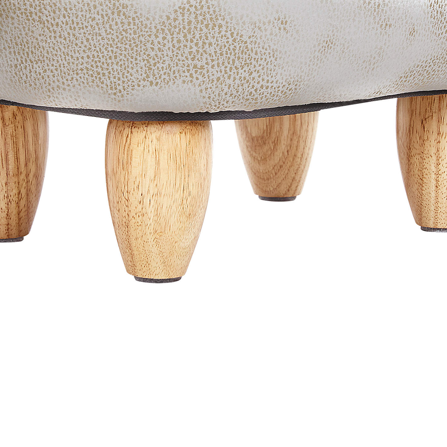 Hocker Kunstleder / Gummibaumholz rosa-weiss SHARK