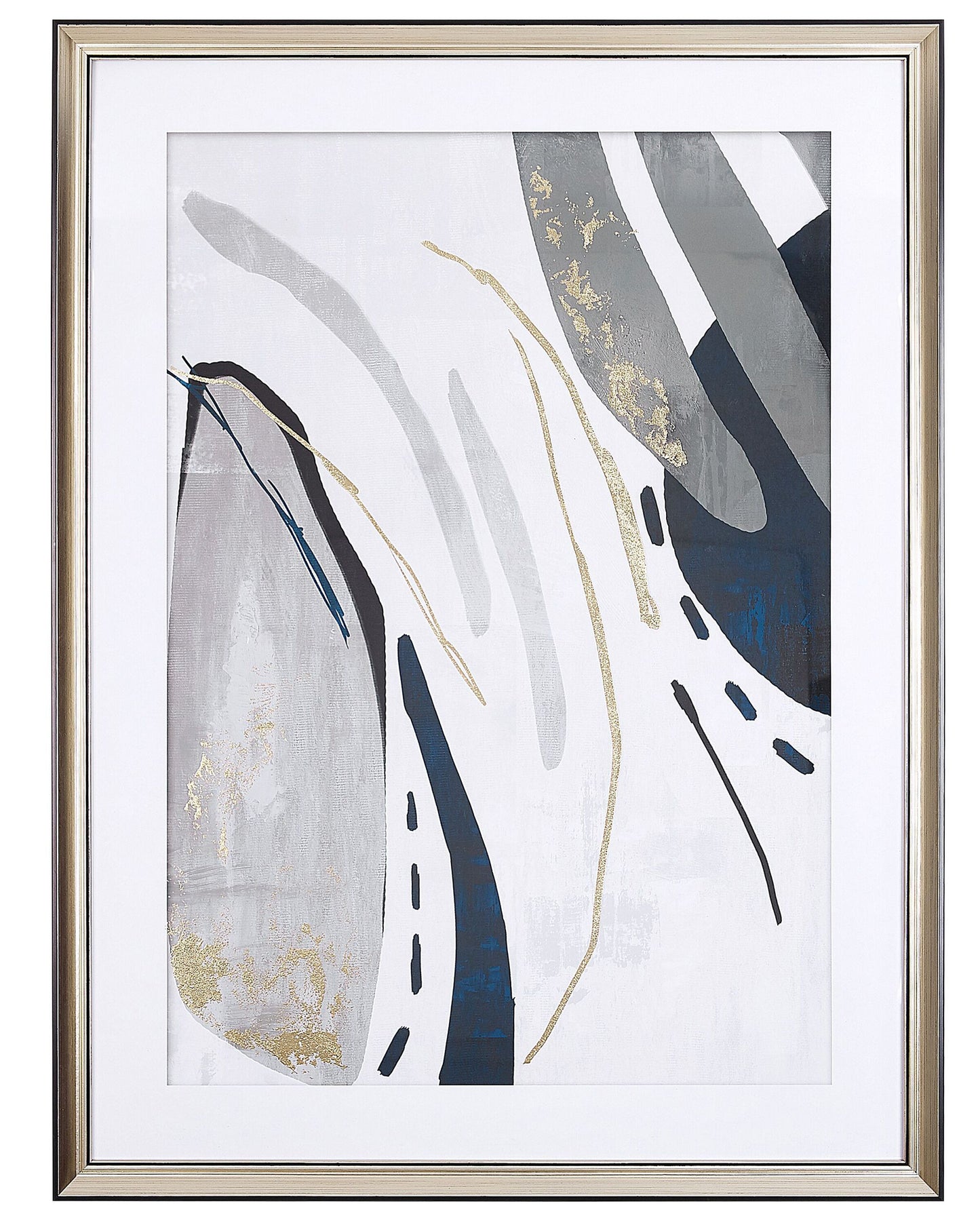 Wandbild mit Rahmen HIDMO Abstraktes Muster 60 x 80 cm Grau