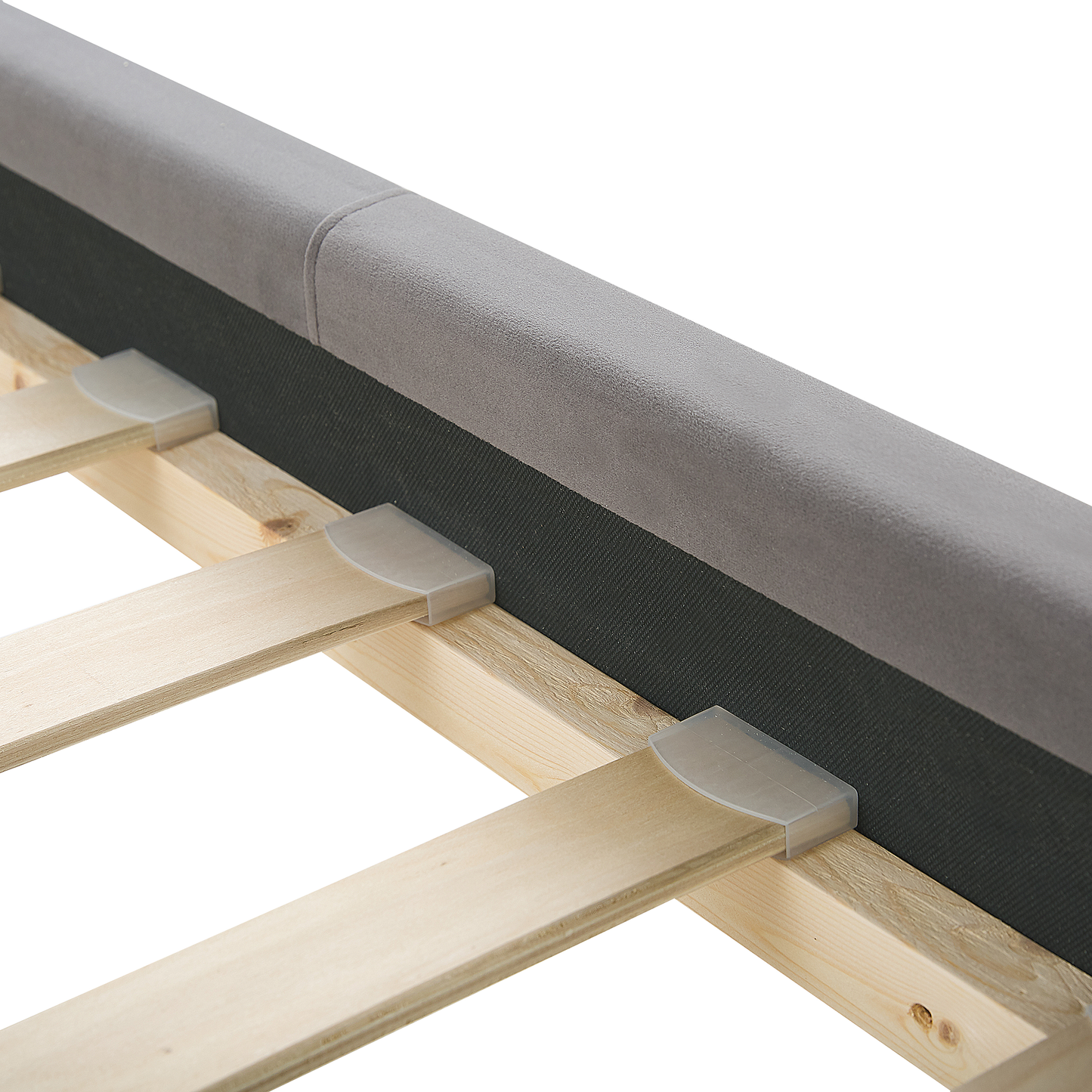 Bett mit Lattenrost Samtstoff AMBERT 180 x 200 cm Grau