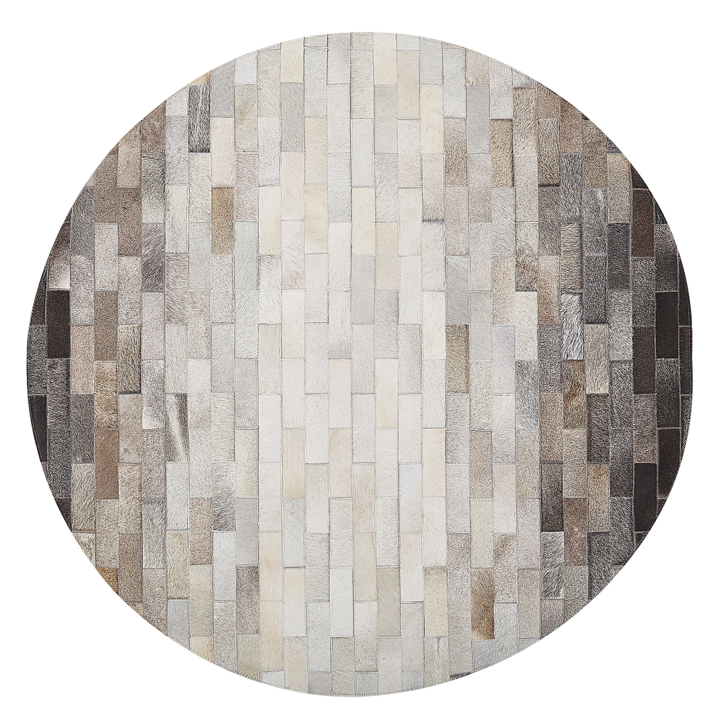 Teppich Kuhfell braun / beige ⌀ 140 cm Patchwork Kurzflor DUTLAR
