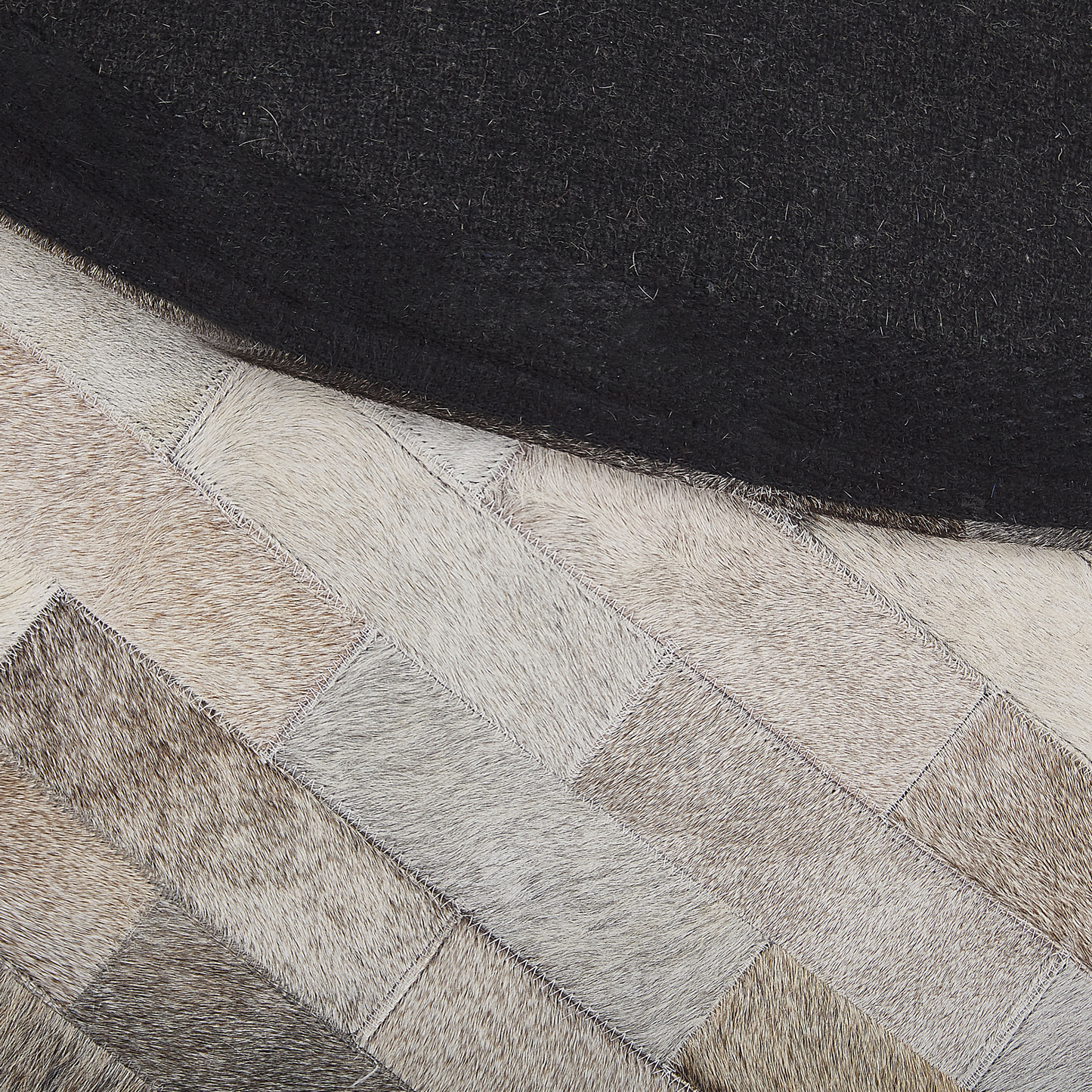 Teppich Kuhfell braun / beige ⌀ 140 cm Patchwork Kurzflor DUTLAR