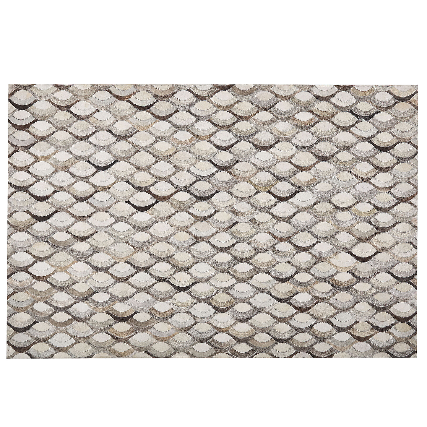 Teppich Kuhfell braun / beige 140 x 200 cm Patchwork Kurzflor KIRCA