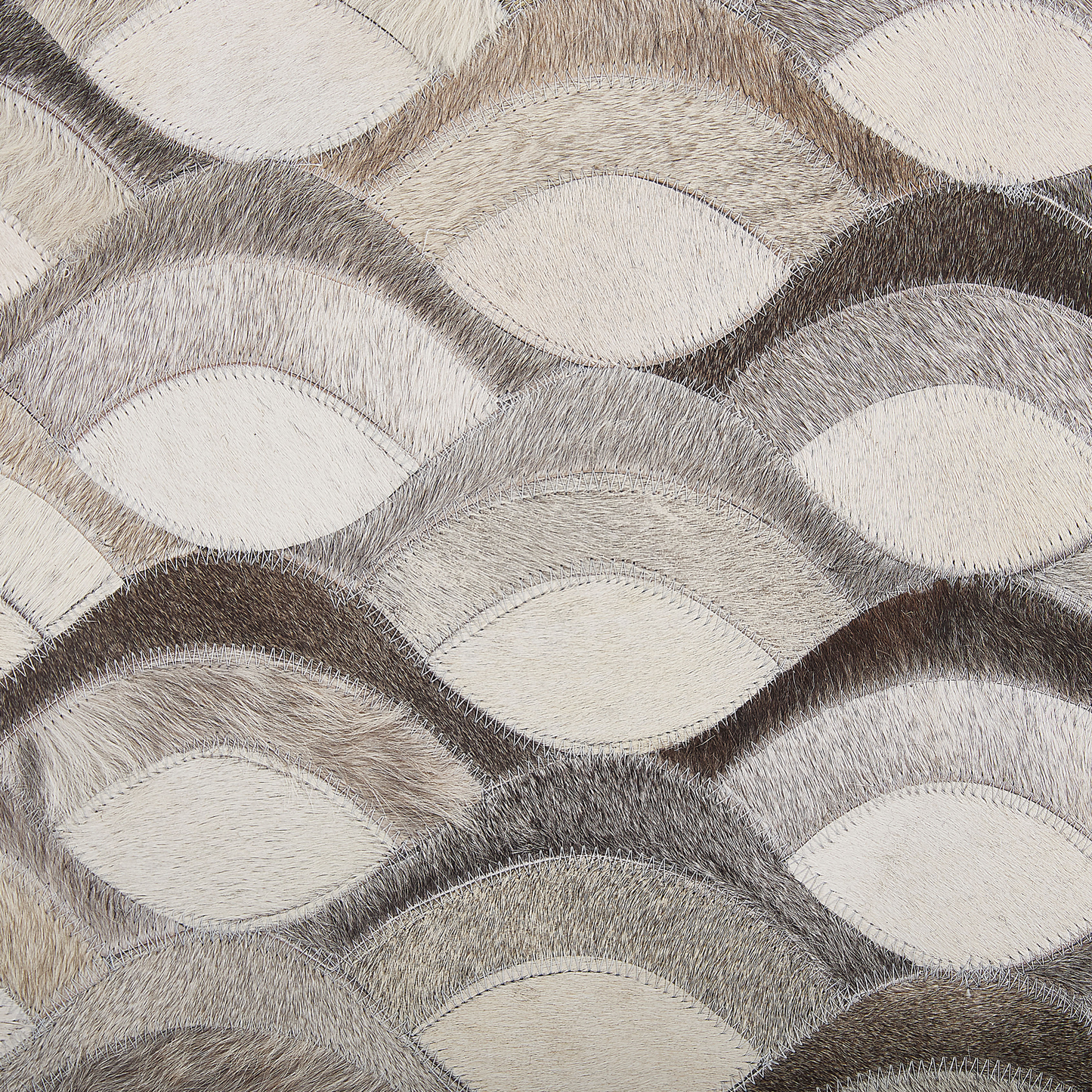 Teppich Kuhfell braun / beige 140 x 200 cm Patchwork Kurzflor KIRCA