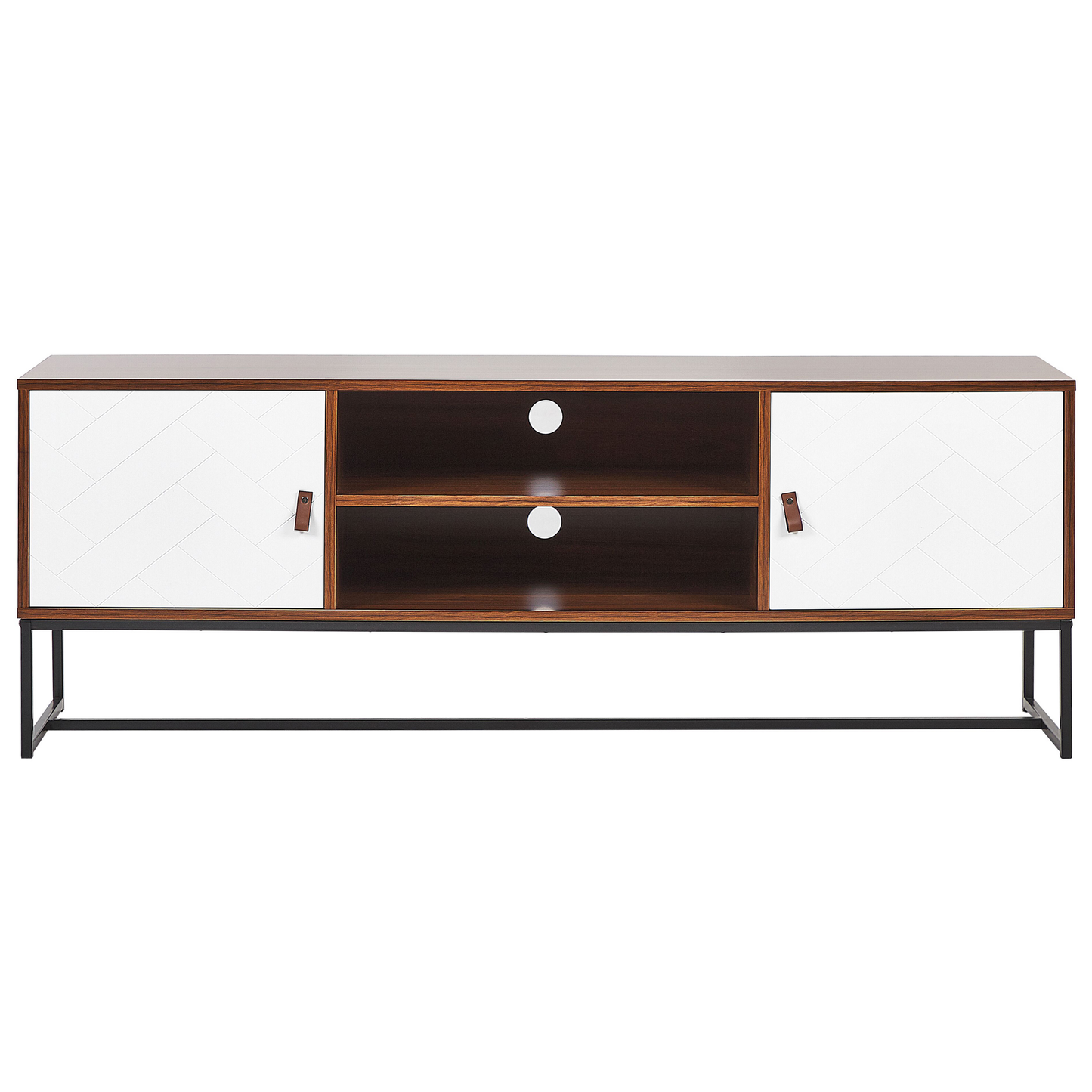 TV-Möbel NUEVA Dunkelbraun / Weiss