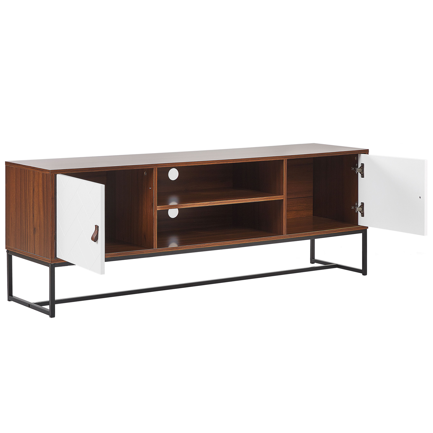 TV-Möbel NUEVA Dunkelbraun / Weiss