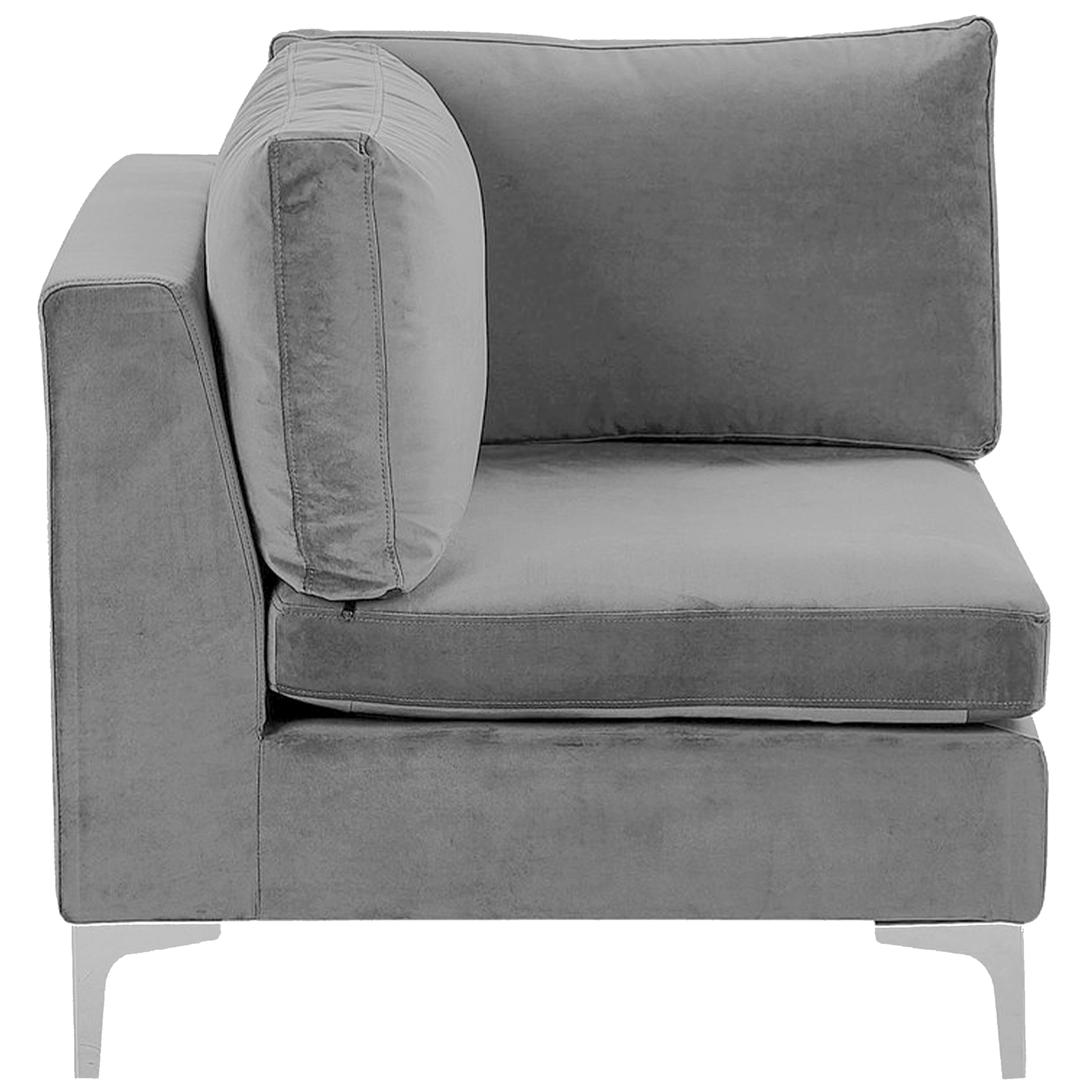 3-Sitzer Modulsofa Samtstoff grau mit Metallbeinen EVJA
