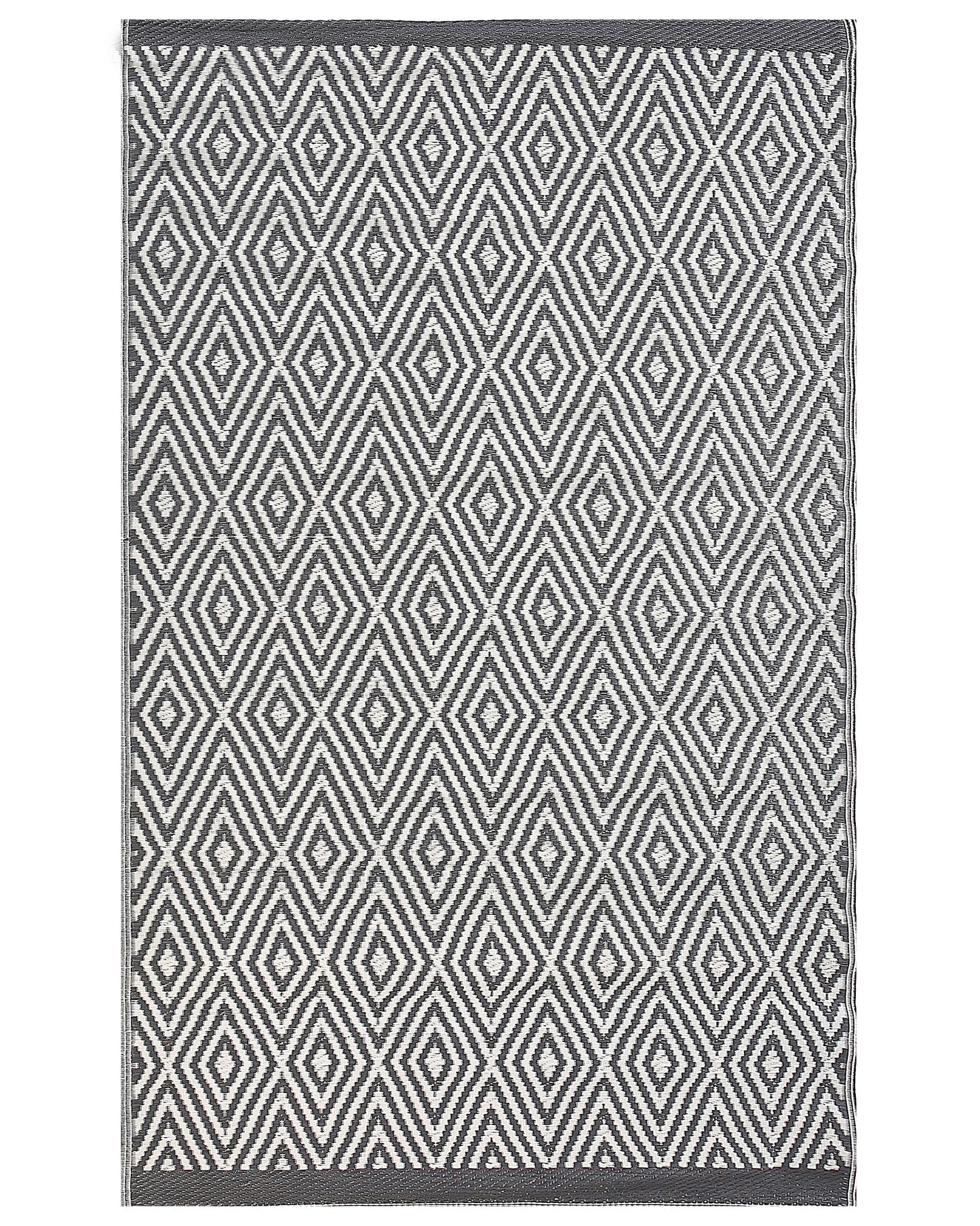 Outdoor Teppich grau 120 x 180 cm geometrisches Muster SIKAR