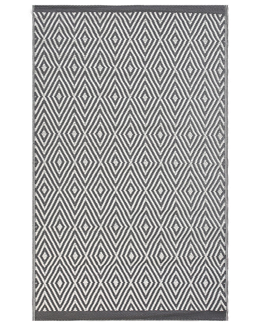 Outdoor Teppich grau 120 x 180 cm geometrisches Muster SIKAR