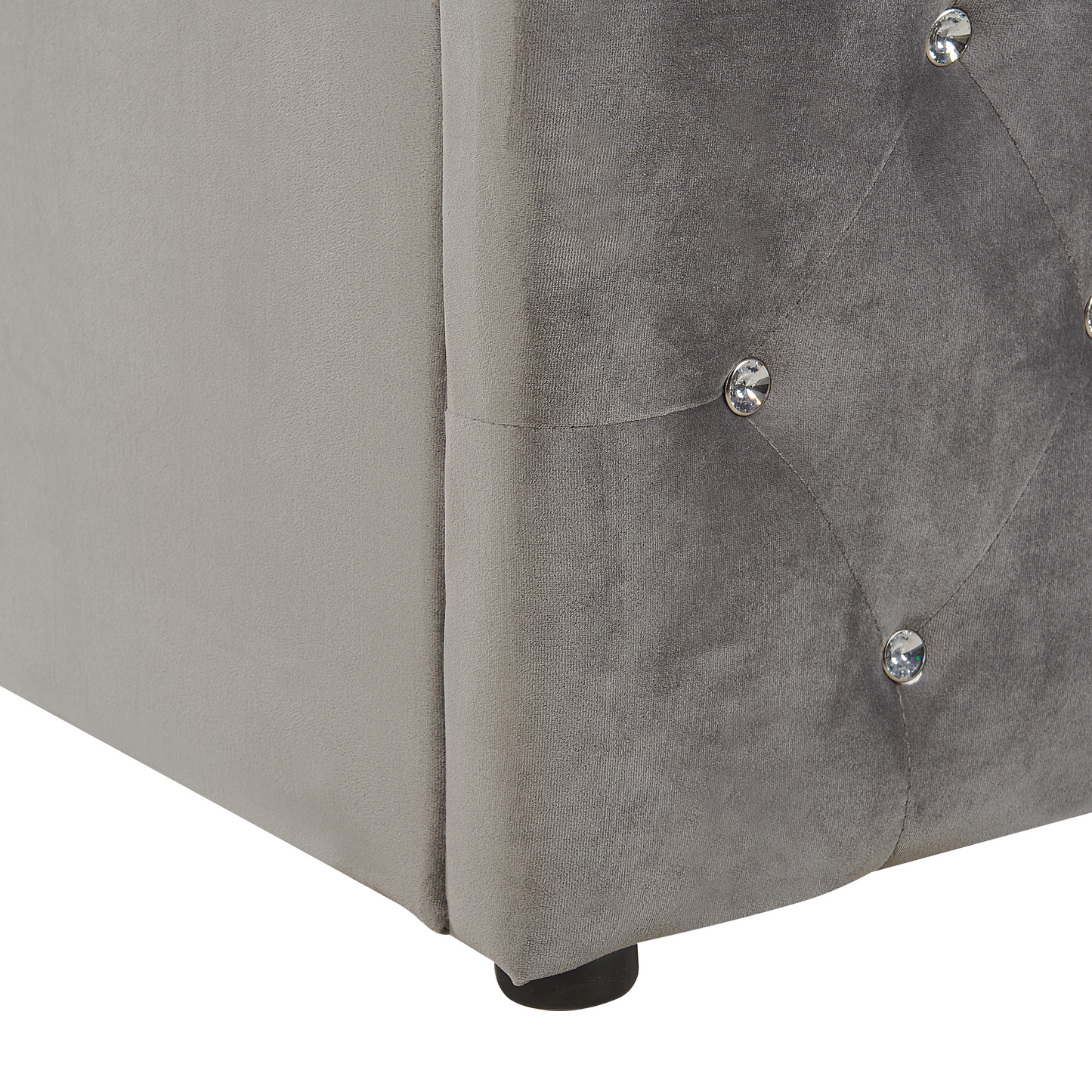 Bett mit Stauraum Samtstoff AMIENS 160 x 200 cm Grau