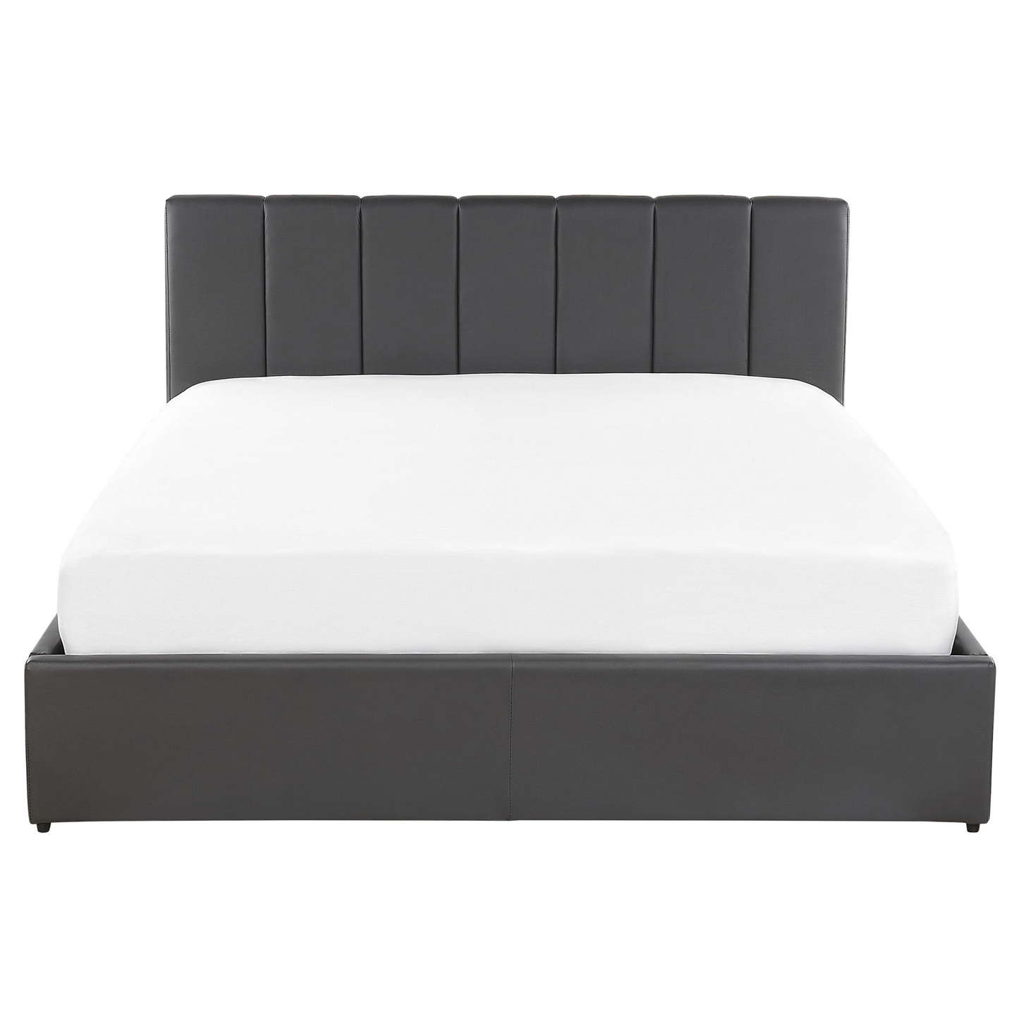 Bett mit Stauraum Kunstleder DREUX 160 x 200 cm Dunkelgrau
