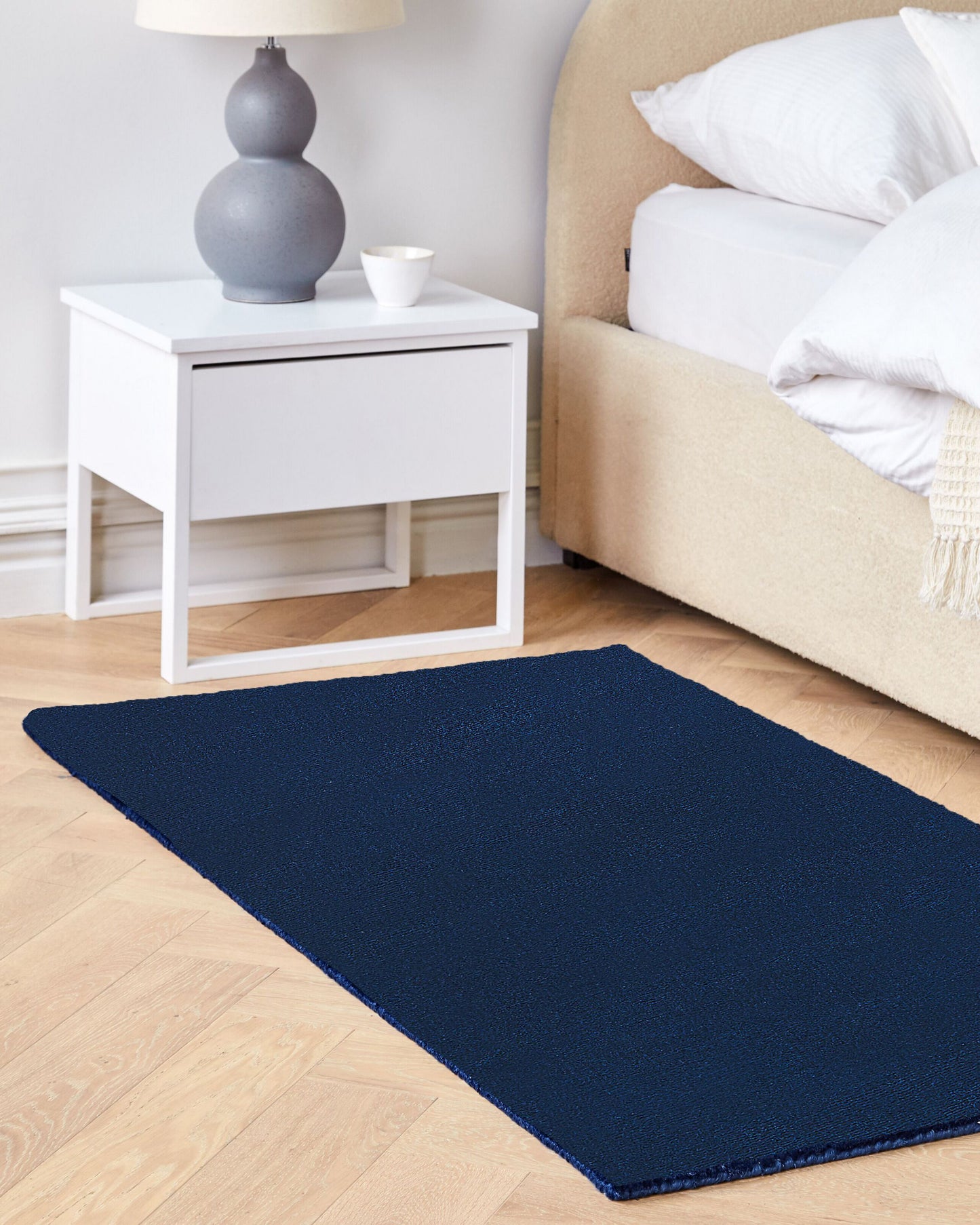 Teppich marineblau 80 x 150 cm Kurzflor GESI II