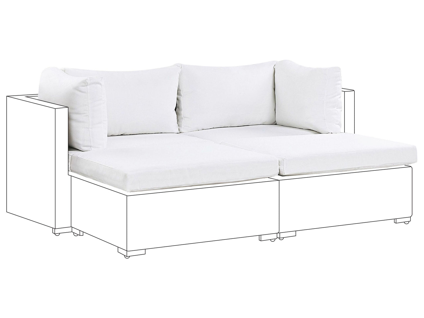 Outdoor Kissenbezug Set NOTO Cremeweiss