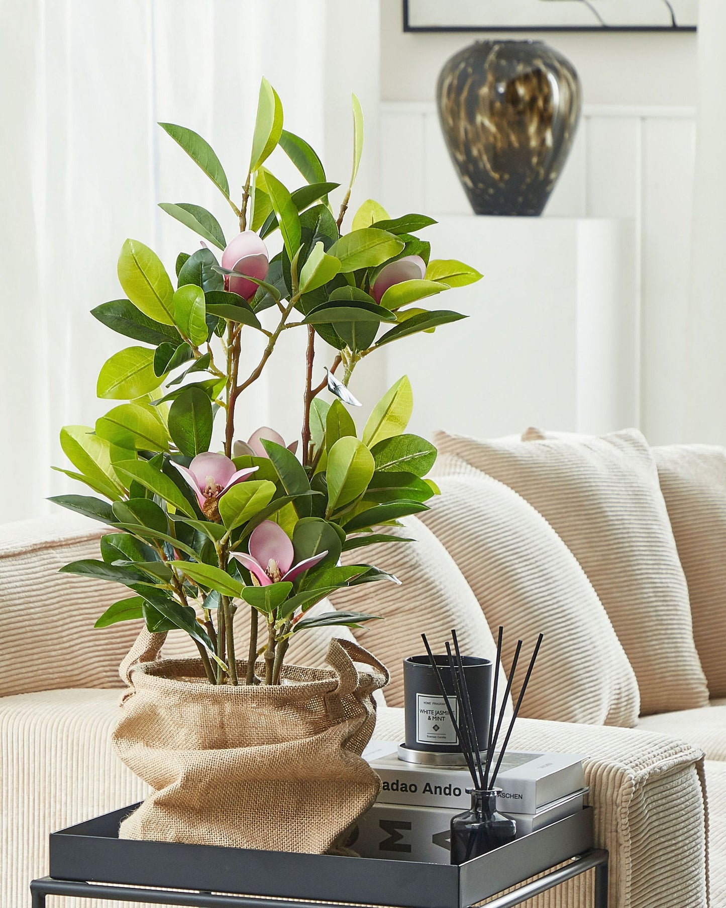 Kunstpflanze im Blumentopf 70 cm MAGNOLIA