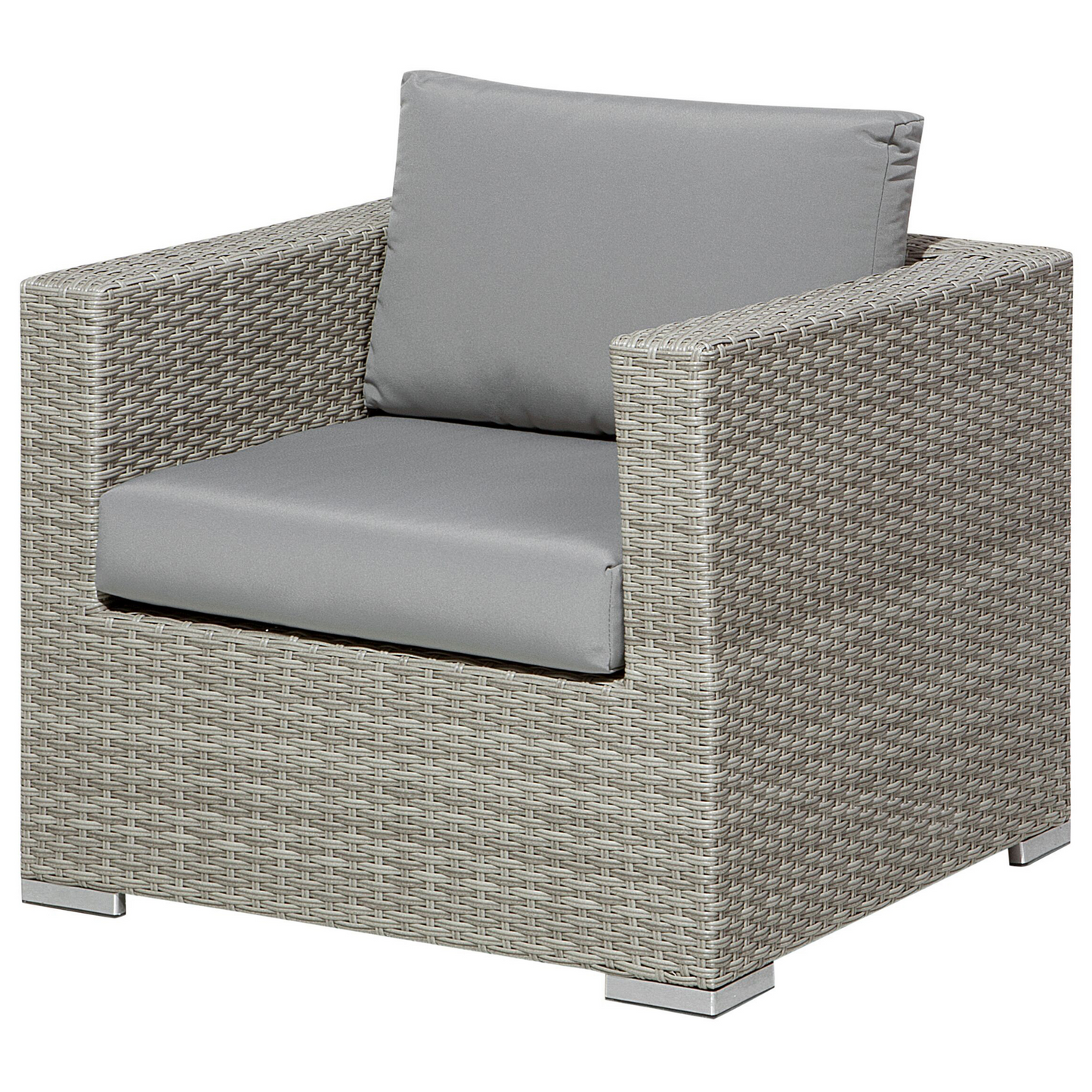 Lounge Set mit Tisch 8-Sitzer XXL rechtsseitig modular Polyrattan Grau
