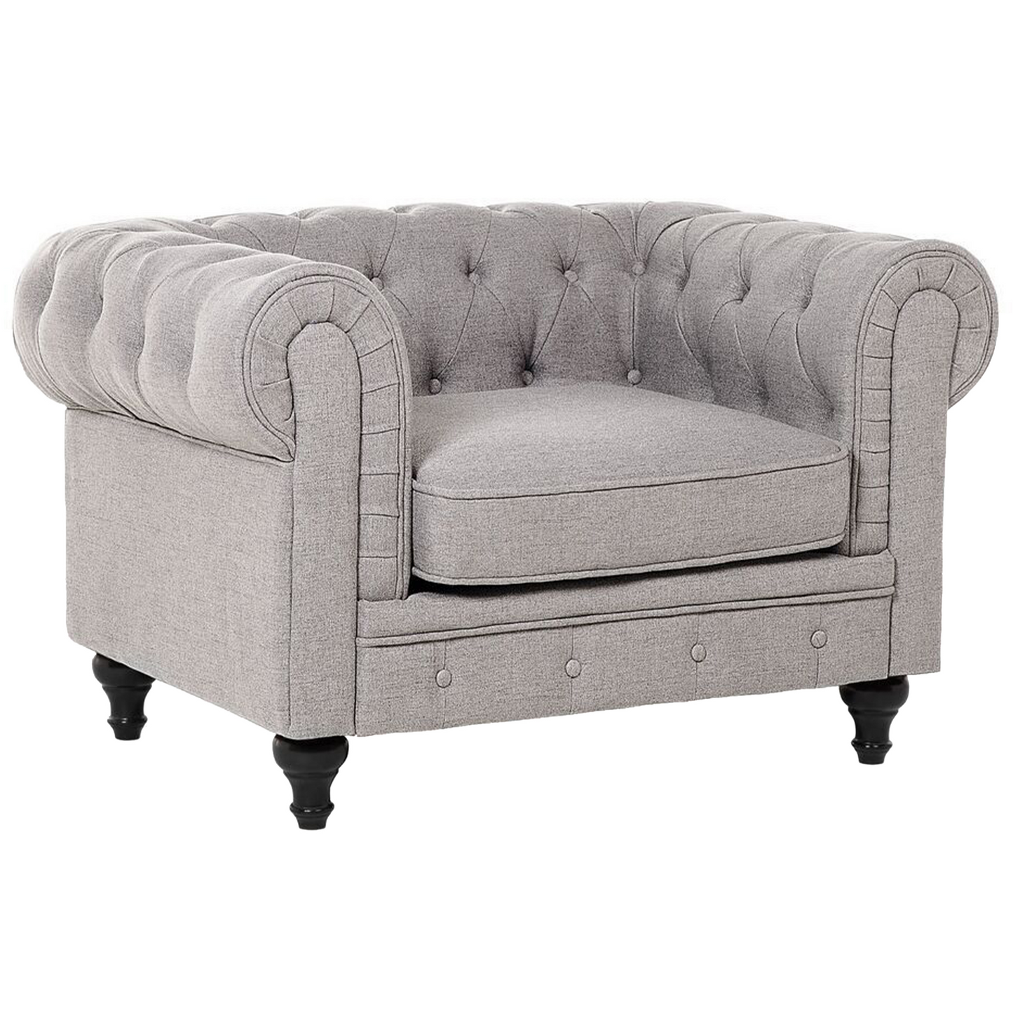 Sofa Set hellgrau 4-Sitzer CHESTERFIELD