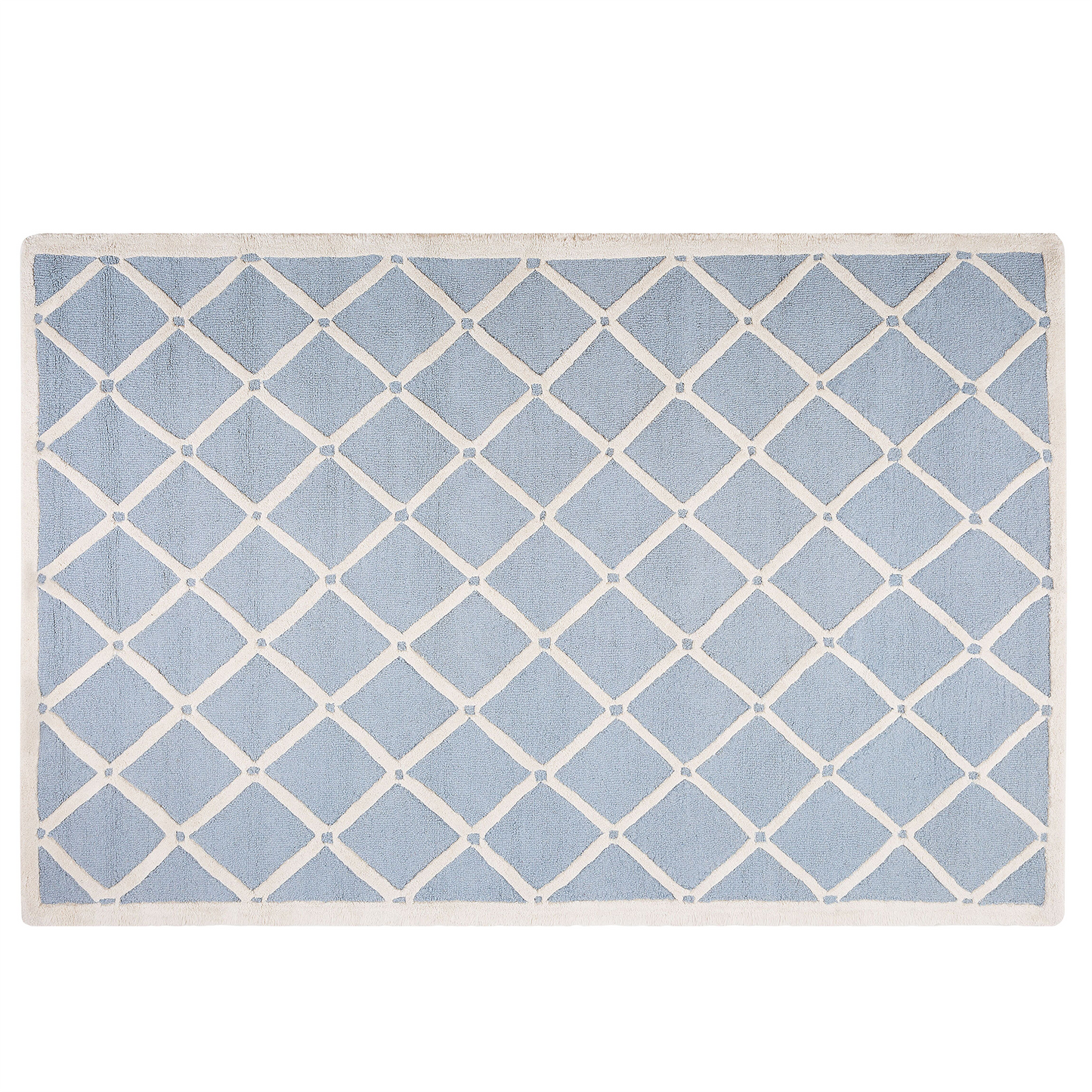 Teppich Wolle hellblau 160 x 230 cm marokkanisches Muster Kurzflor DALI