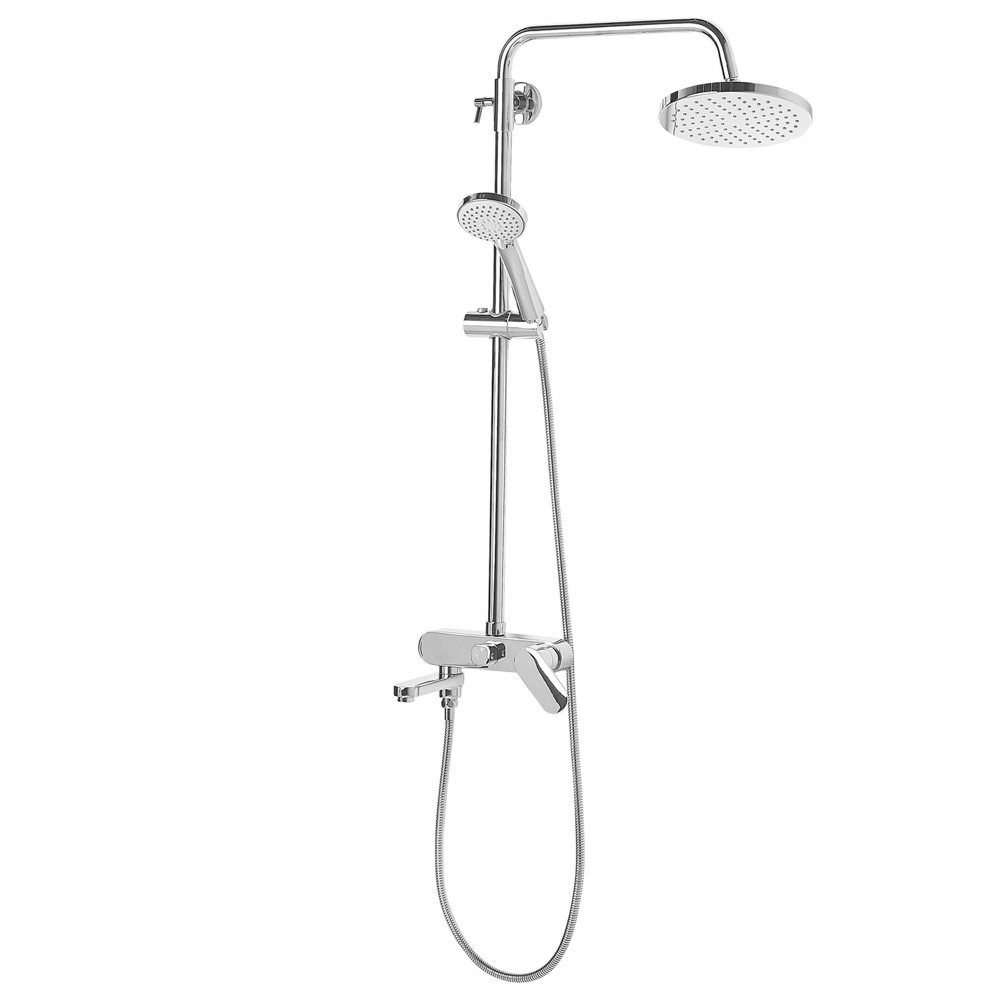 Duschset mit Mischbatterie und Regenbrause GURARA Silber
