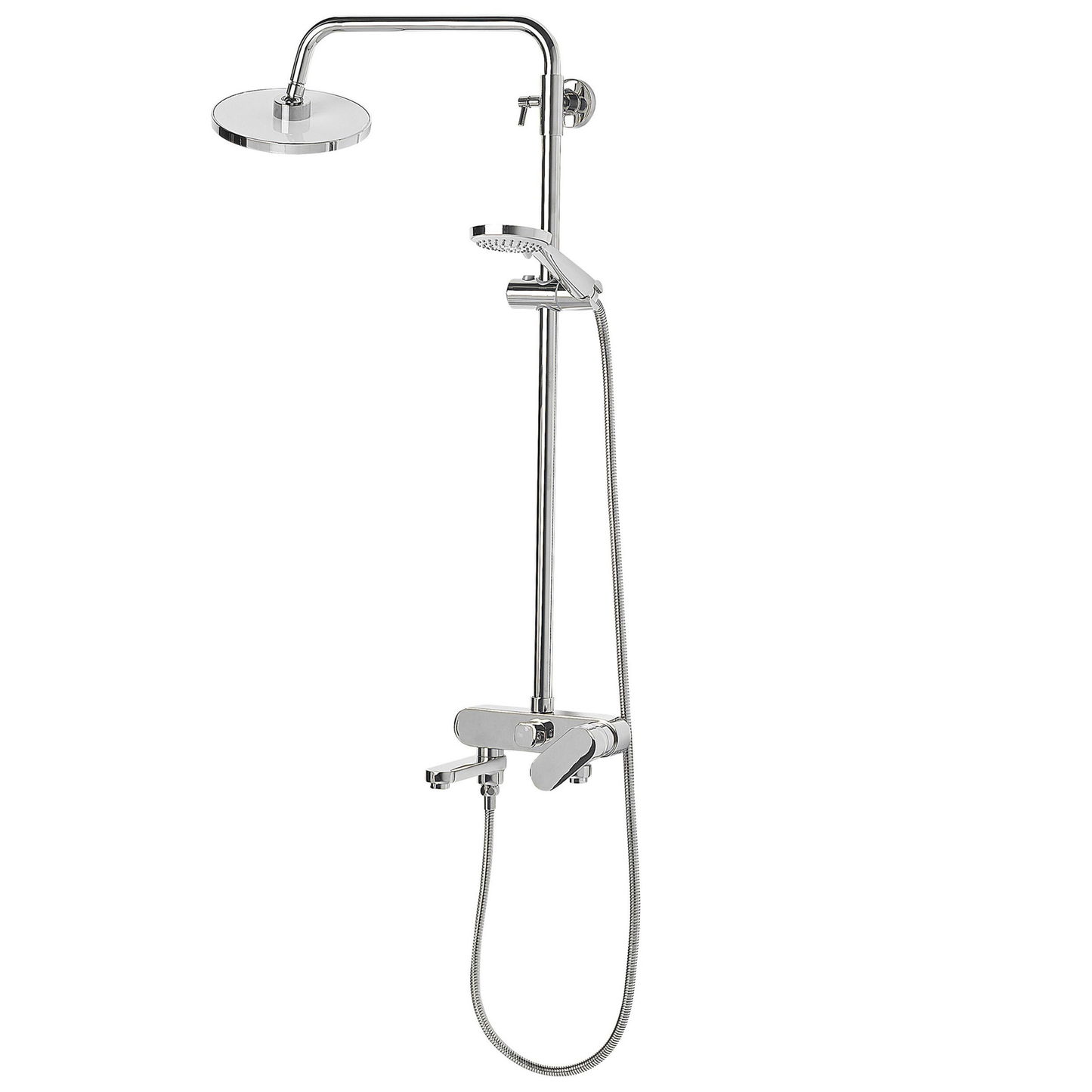 Duschset mit Mischbatterie und Regenbrause GURARA Silber