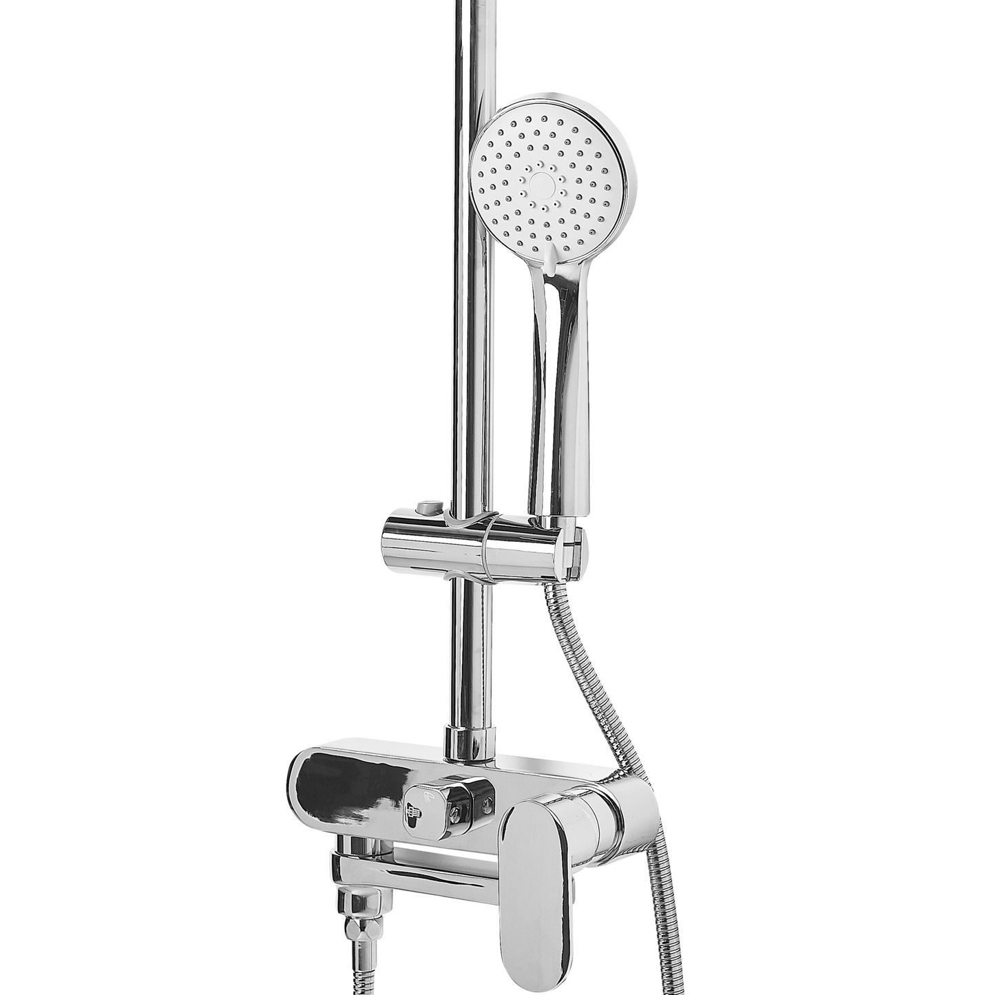 Duschset mit Mischbatterie und Regenbrause GURARA Silber