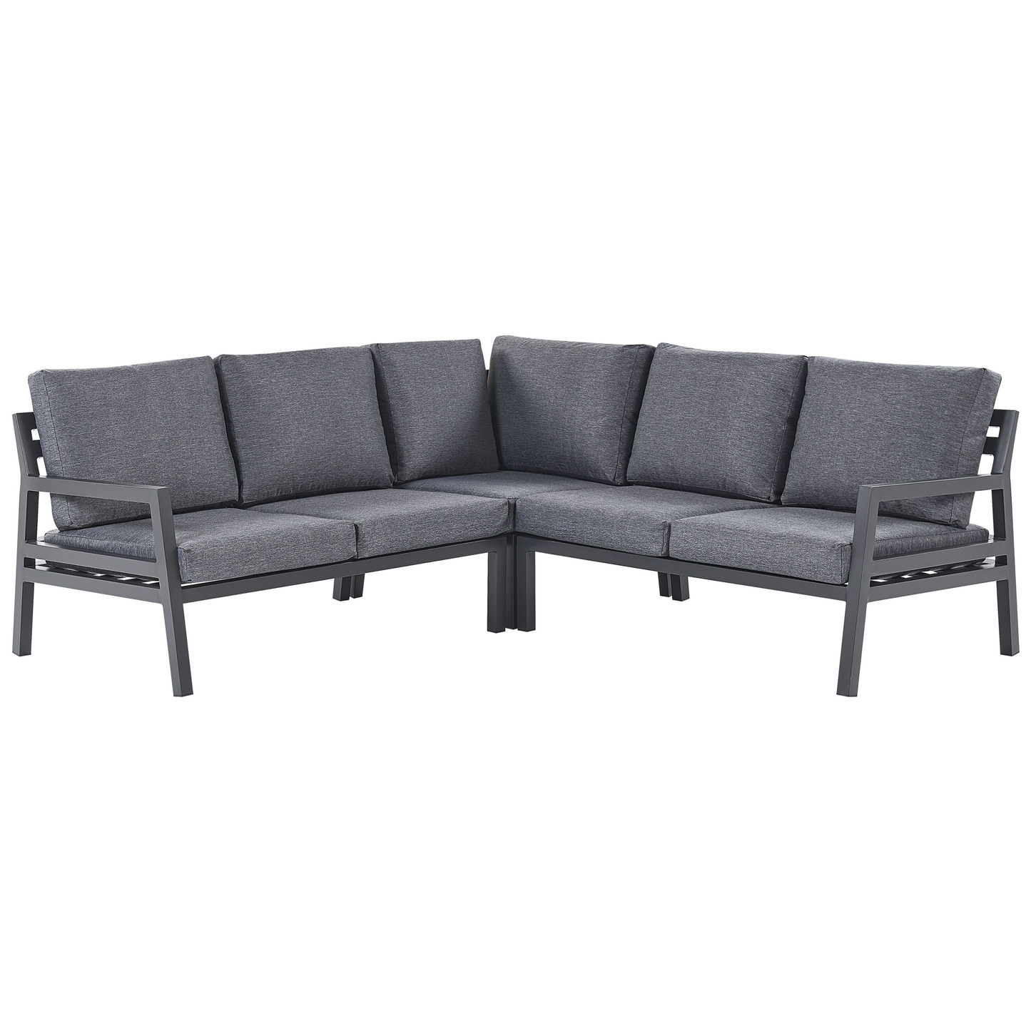 Garten Ecksofa mit Tisch 5-Sitzer VIZZINI Metall Grau