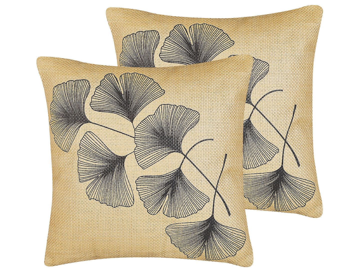Dekokissen 2er Set WAKAD 45 x 45 cm Beige Pflanzenmuster