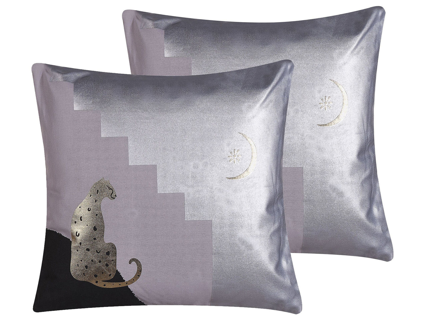 Dekokissen 2er Set DIGITALIS Baumwolle 45 x 45 cm Grau Abstraktes Muster