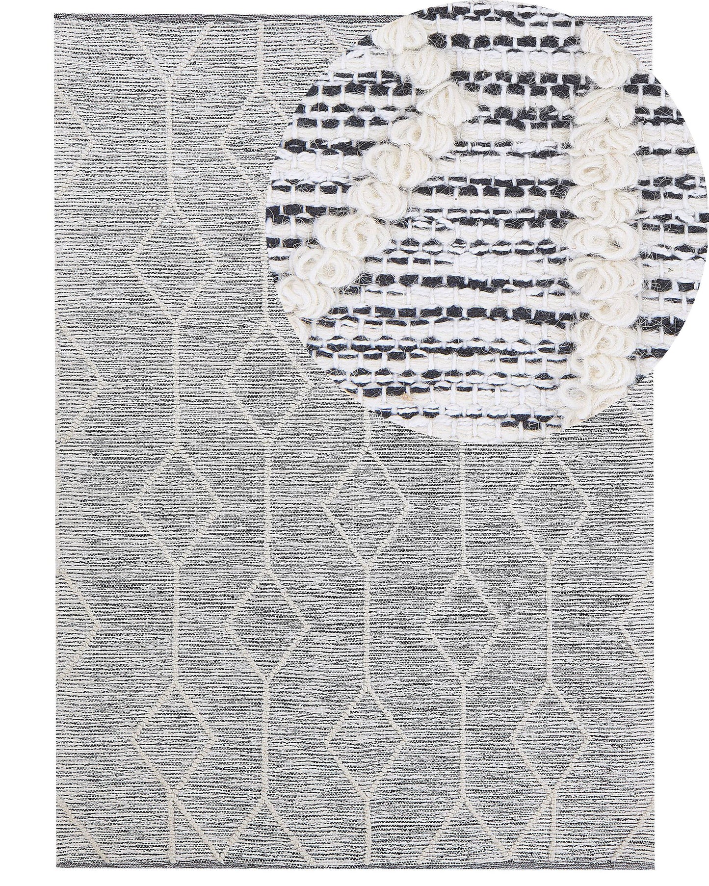 Teppich Wolle grau-beige 160 x 230 cm Kurzflor EDREMIT