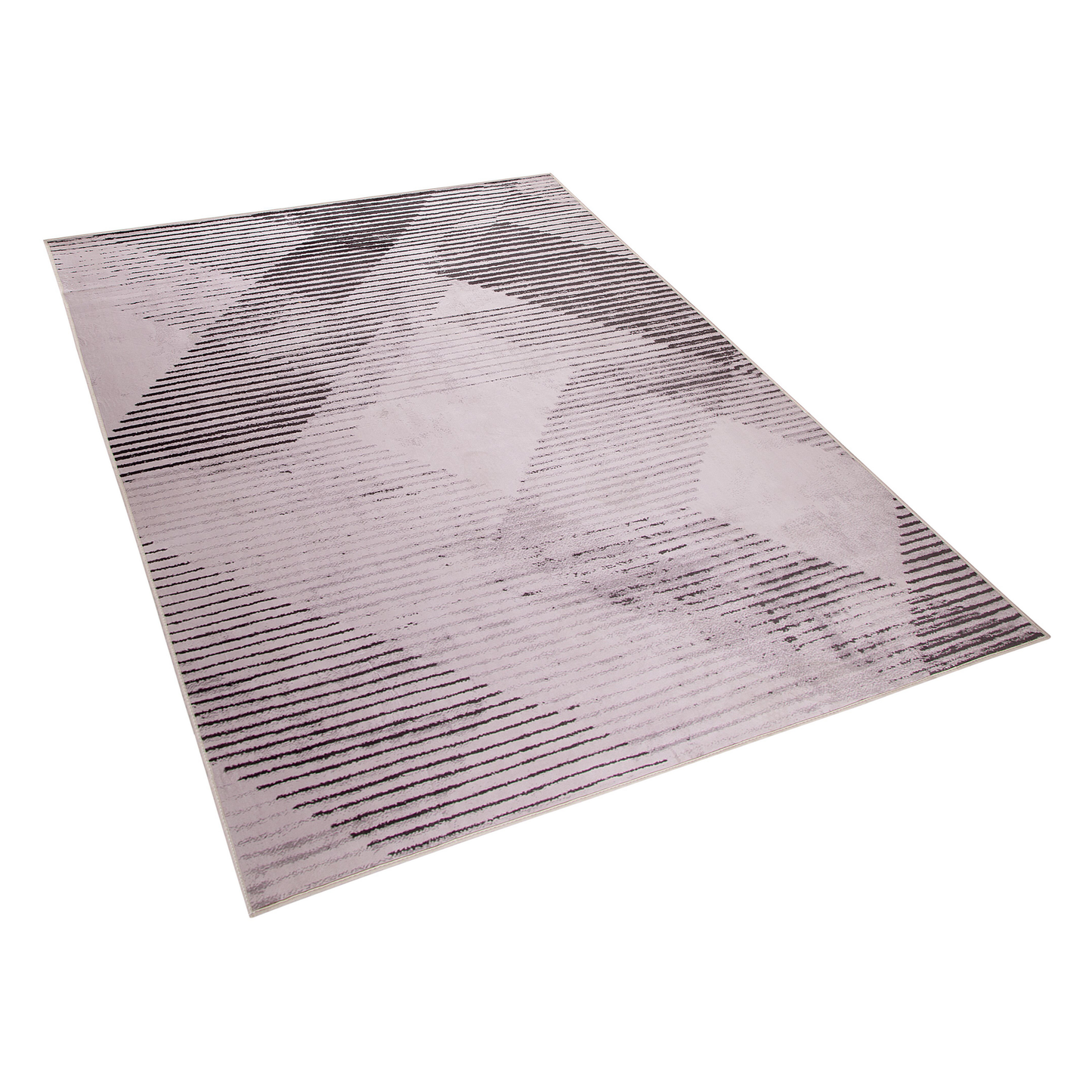Teppich rosa 140 x 200 cm geometrisches Muster Kurzflor KALE