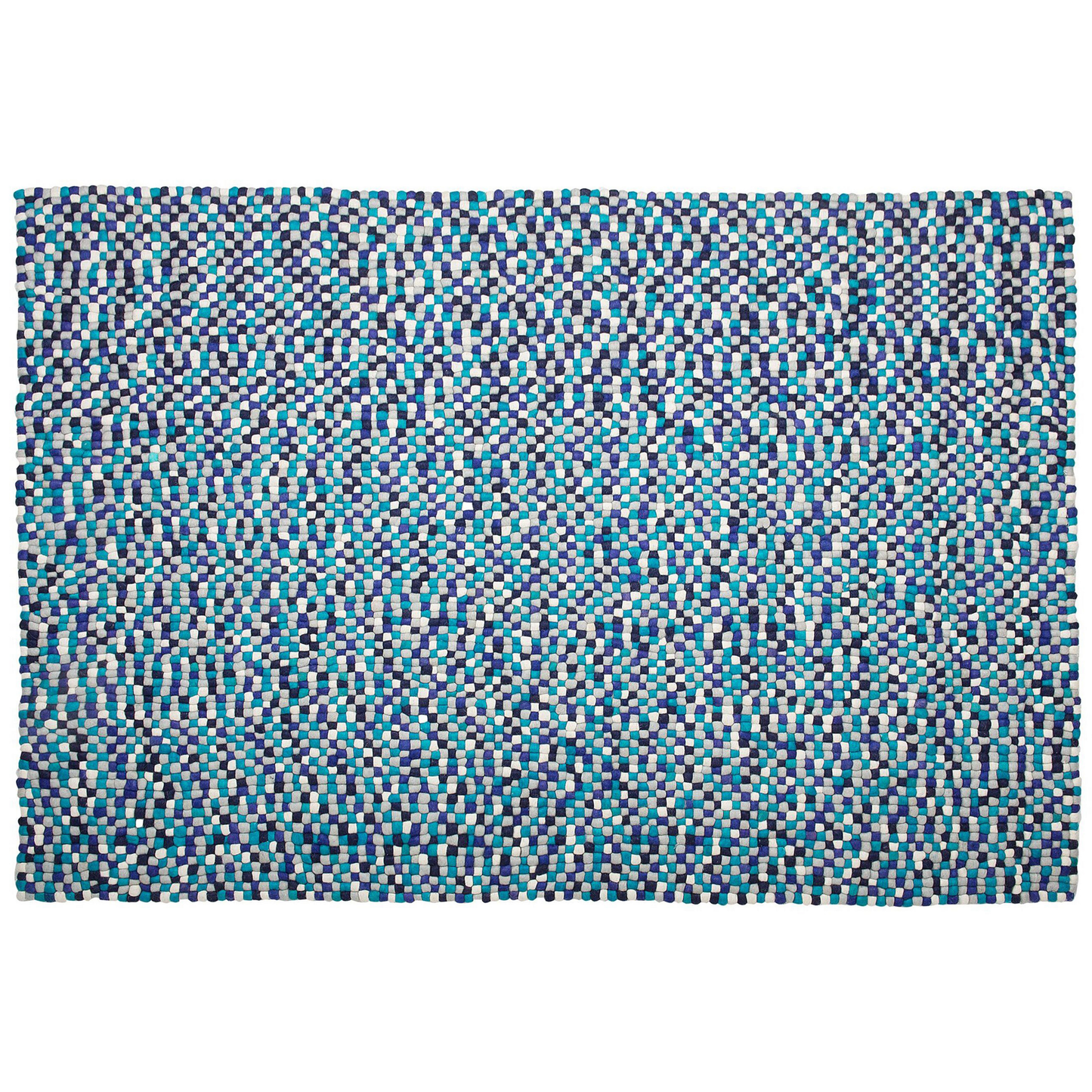 Filzkugelteppich marineblau-weiss 160 x 230 cm AMDO