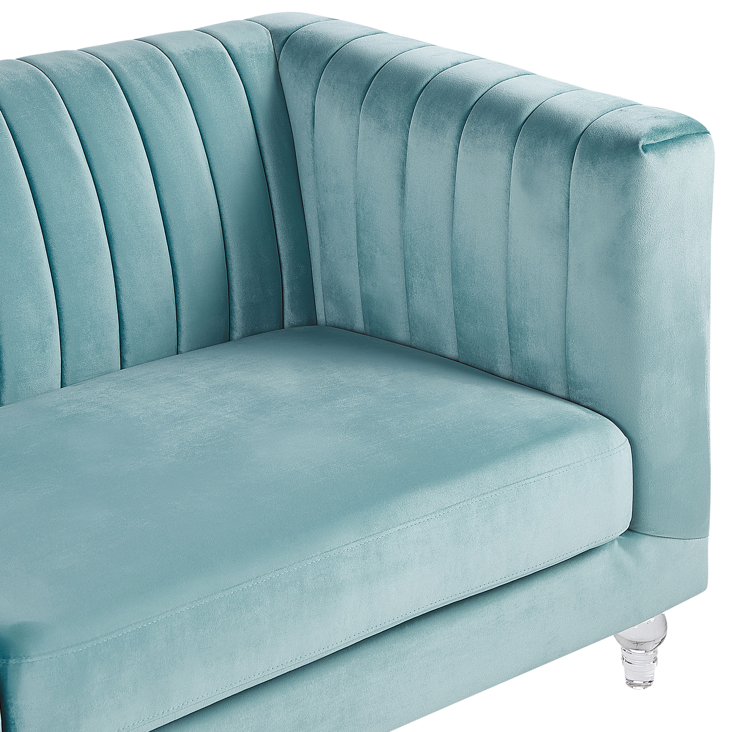 3-Sitzer Sofa Samtstoff hellblau ARVIKA