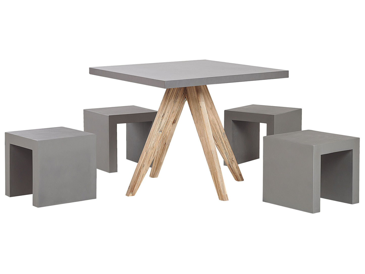 Gartenmöbel Set mit Hockern 4-Sitzer OLBIA/TARANTO Beton Grau
