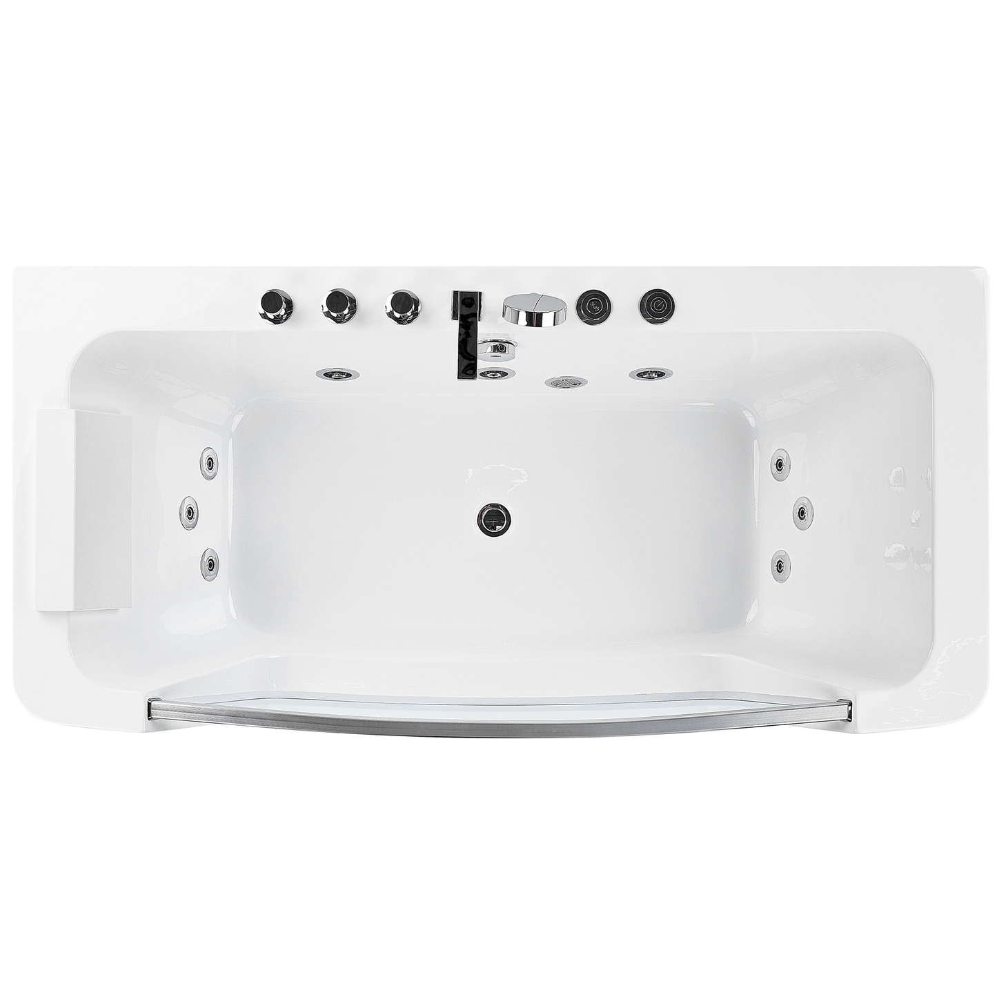 Whirlpool Badewanne weiss rechteckig 170 x 85 cm BARRANCA