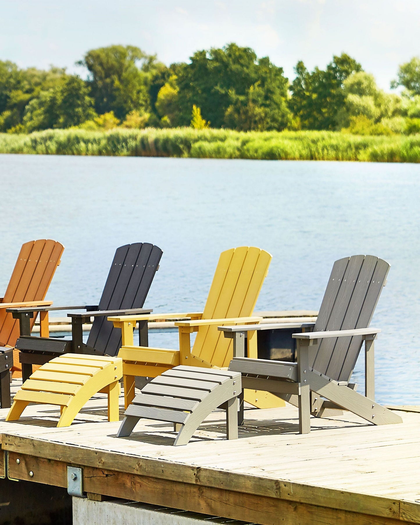Garden Fusshocker ADIRONDACK Hellgrau