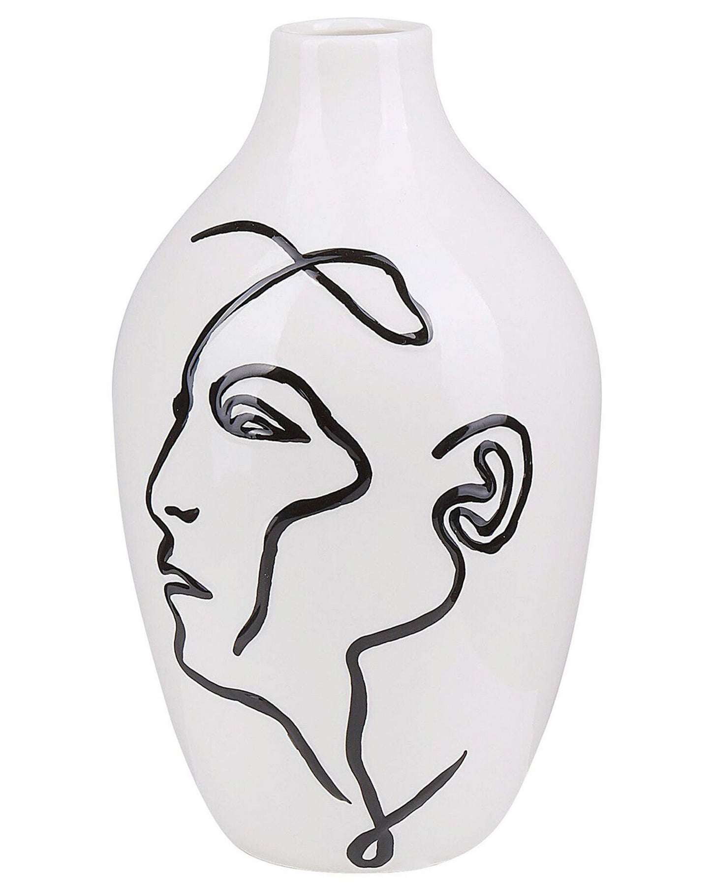 Blumenvase HELIKE Steinzeug 23 cm Weiss