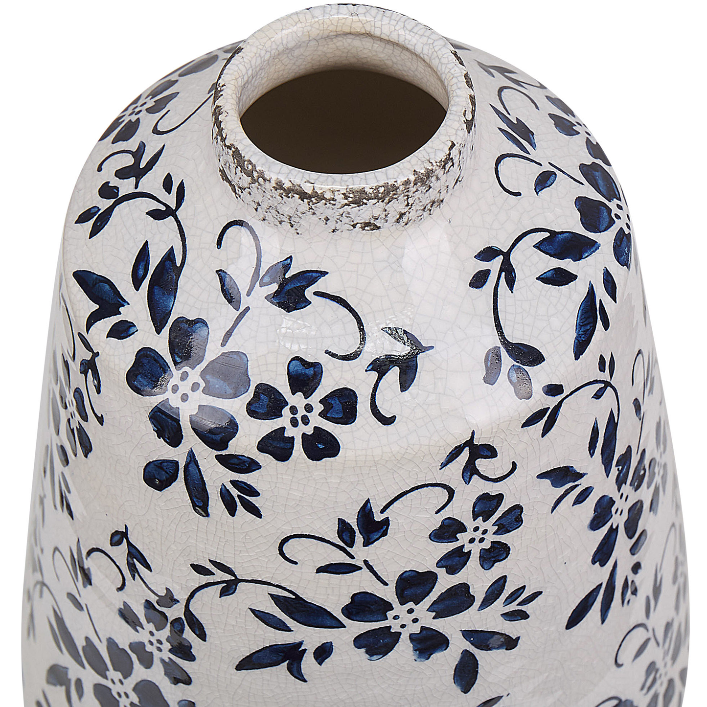 Blumenvase MARONEIA Steinzeug 20 cm Weiss