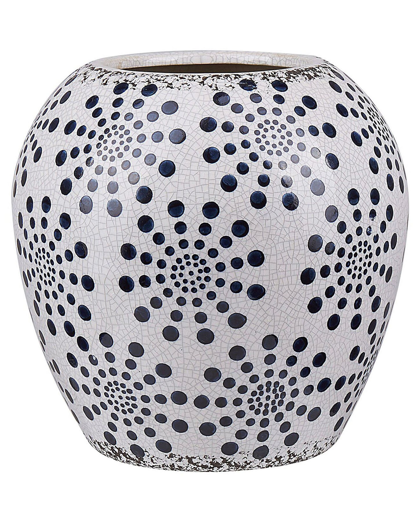 Blumenvase MILETOS Steinzeug 19 cm Weiss