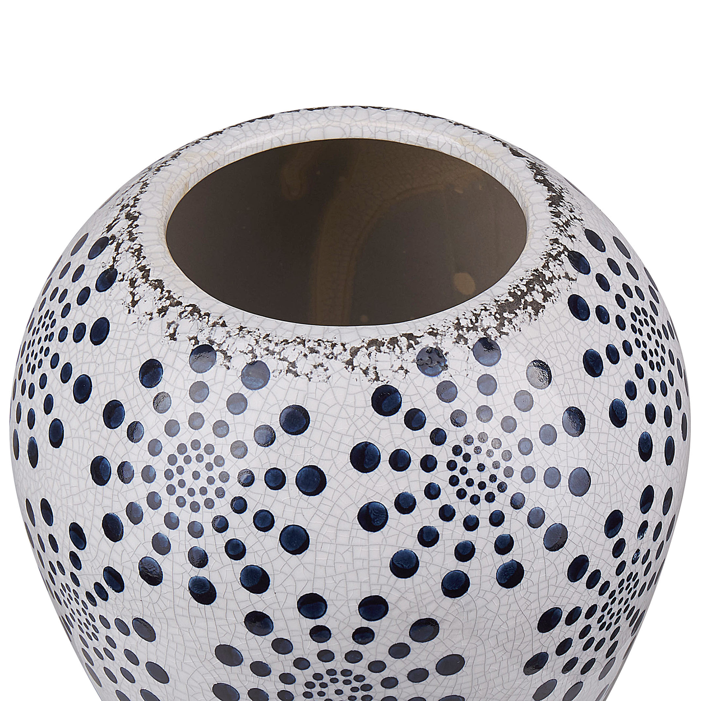 Blumenvase MILETOS Steinzeug 19 cm Weiss