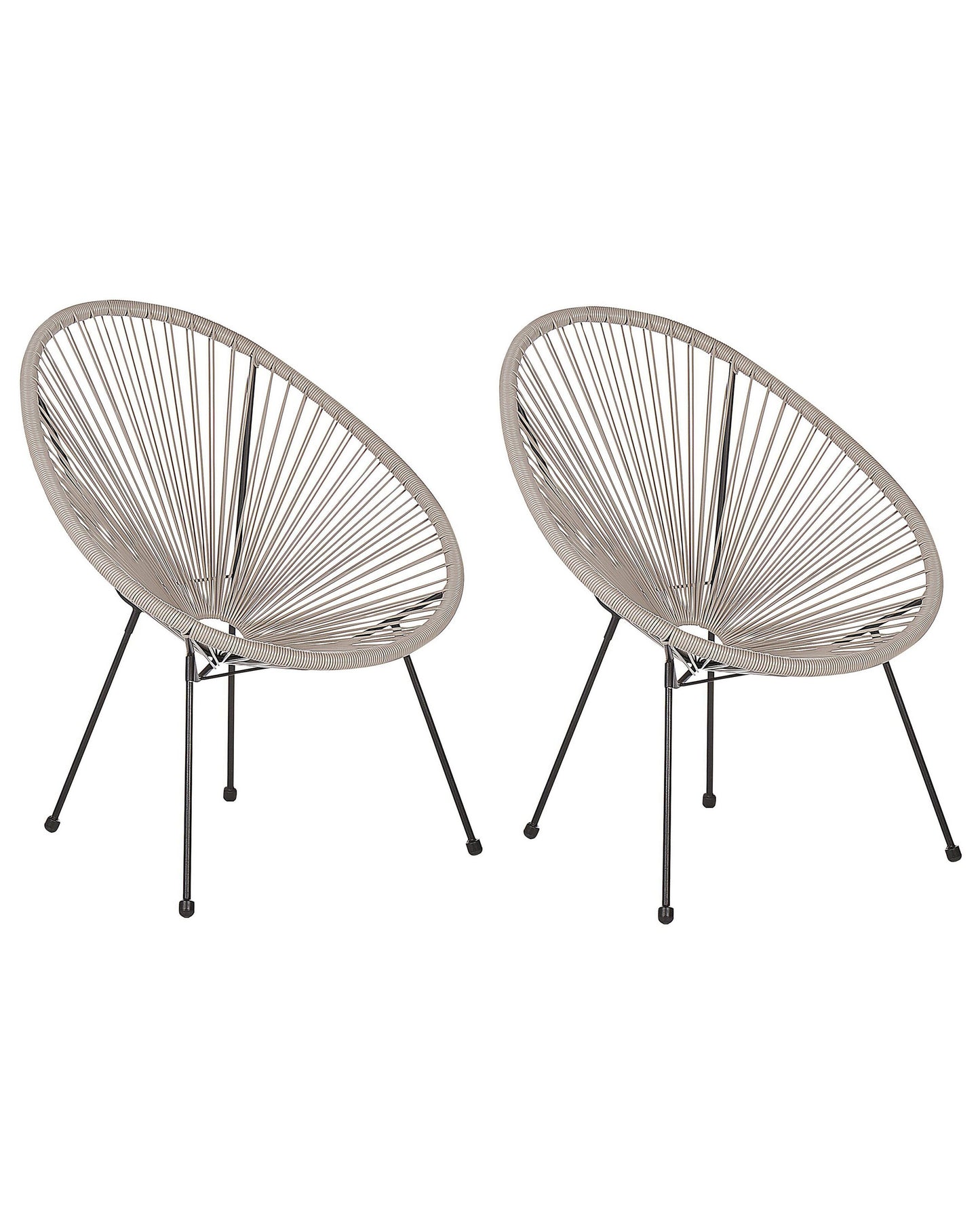 Gartenstuhl 2er Set ACAPULCO II Polyrattan Hellgrau