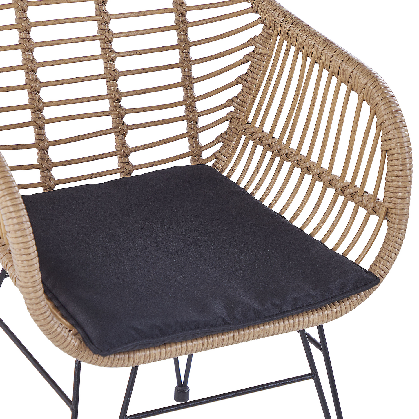 Bistro Set inkl. Kissen TROPEA II Polyrattan Naturfarben