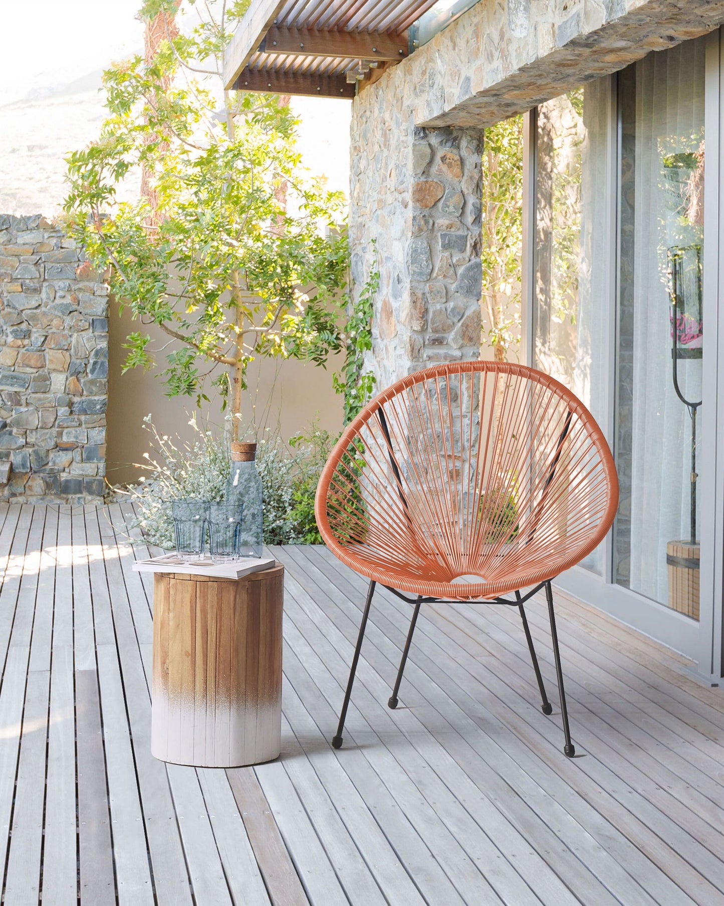 Gartenstuhl ACAPULCO II Polyrattan Orange
