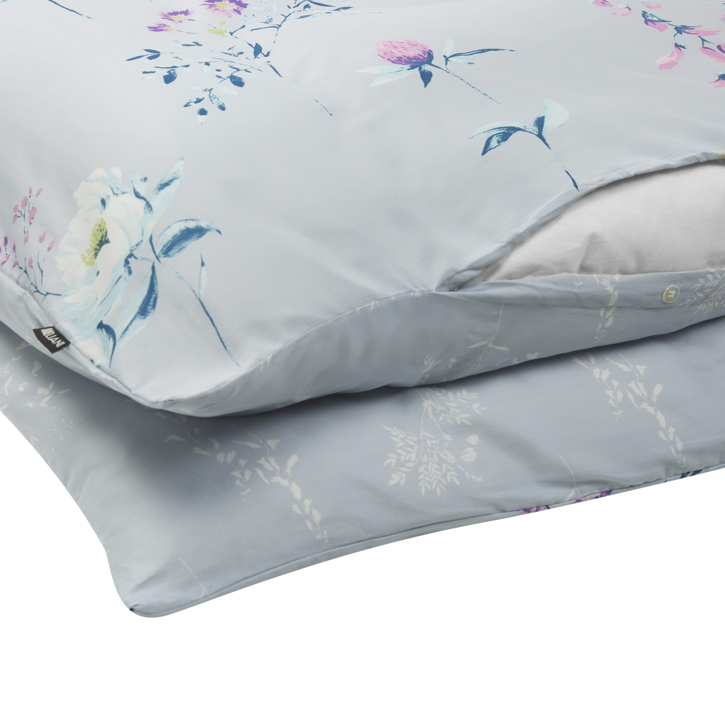 Bettwäsche-Set EVERGREEN Baumwollsatin 135 x 200 cm Hellblau