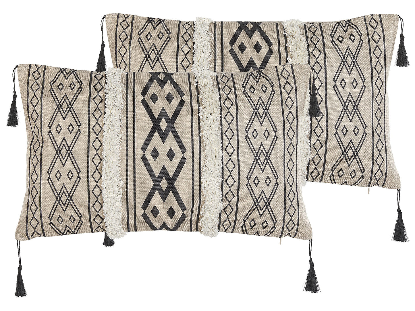 Dekokissen 2er Set PULMONARIA 30 x 50 cm Beige Geometrisches Muster