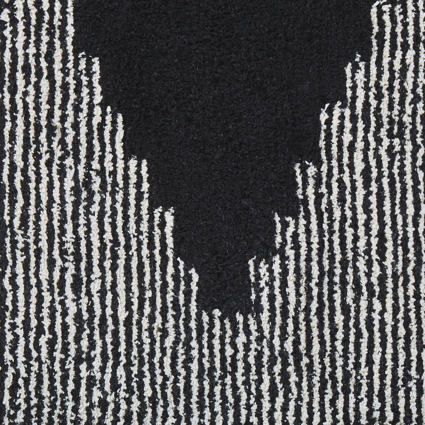 Teppich Baumwolle 80 x 150 cm schwarz / weiss geometrisches Muster Kurzflor BATHINDA