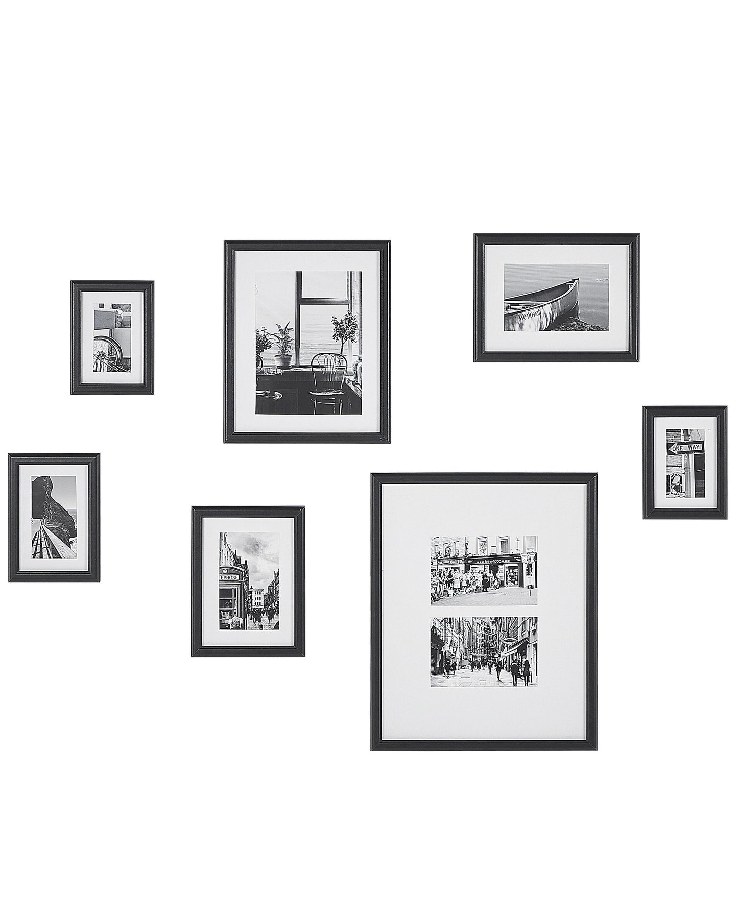 Bilderrahmen 7er Set ZINARE Stadtmotiv Schwarz