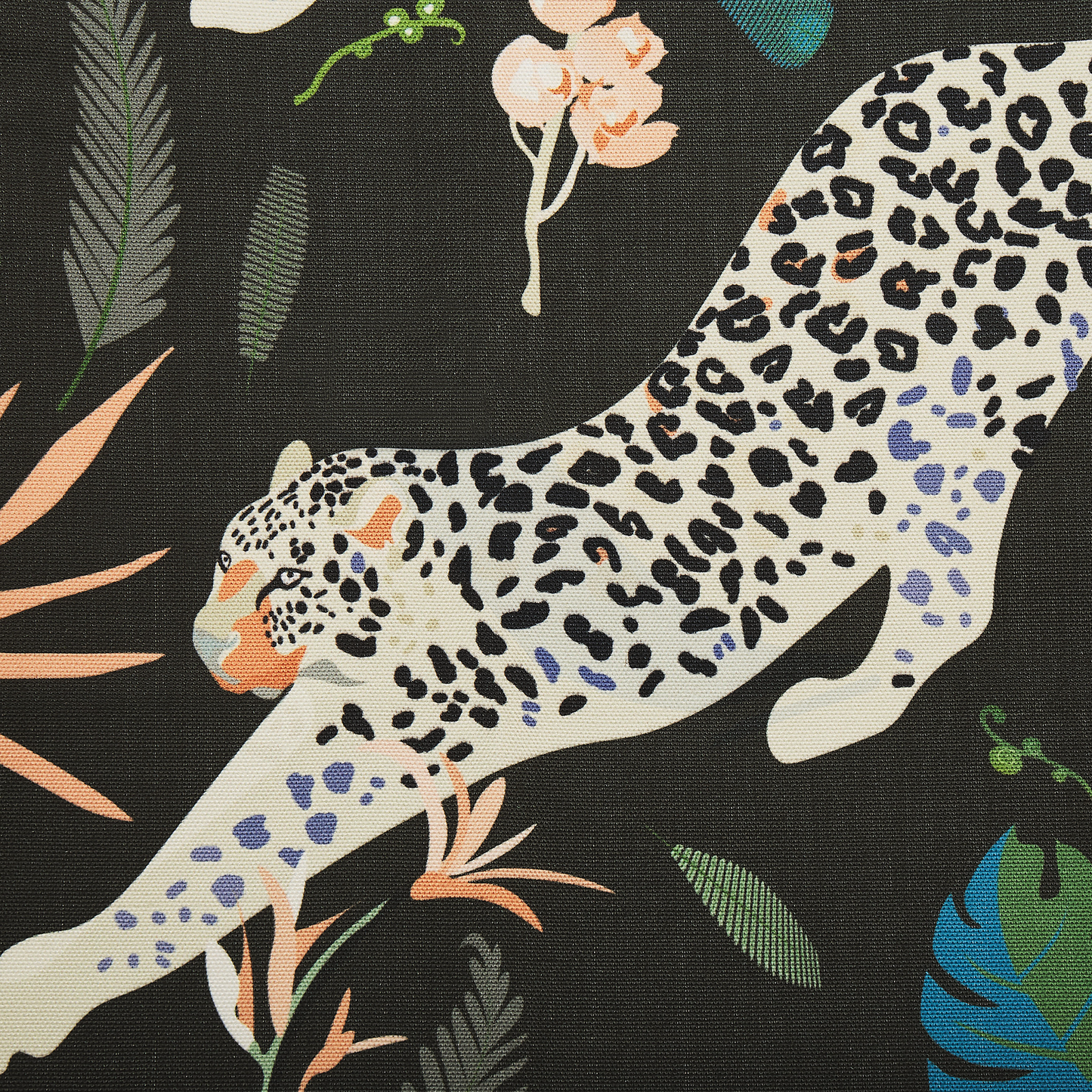 Liegestuhl Akazienholz dunkelbraun Textil weiss / schwarz Gepardenmotiv 2er Set ANZIO