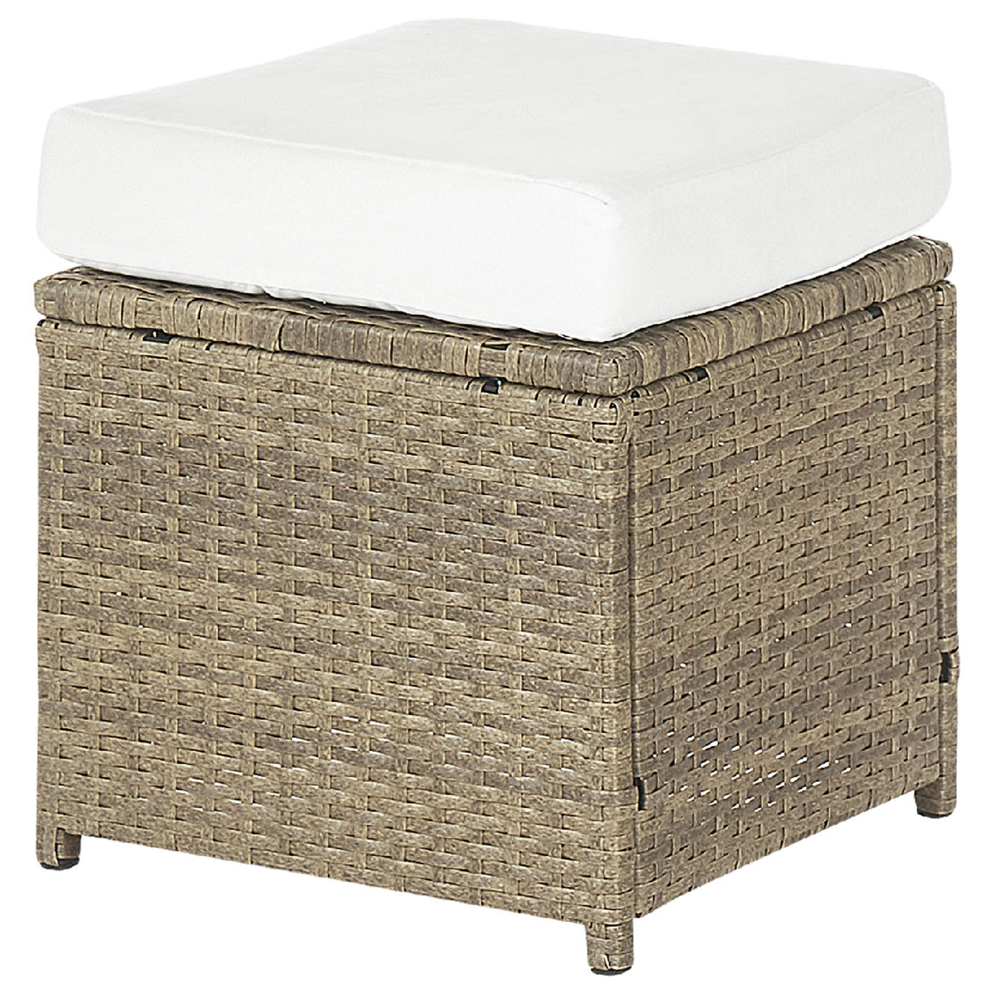 Lounge Set mit Tisch und Ottomane 5-Sitzer FONTI inkl. Kissen Polyrattan Braun